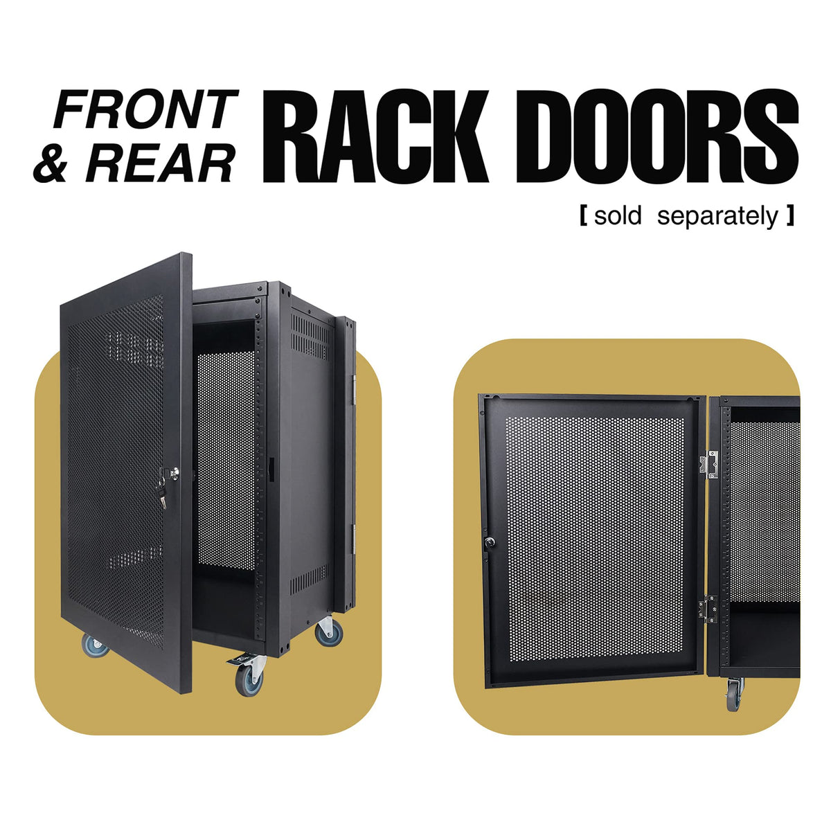 Sound Town 12U Universal Steel Rack, w/ 3" Locking Casters, Vented Side Panels for Audio Video, Server and Network Equipment (STRK-M12U)