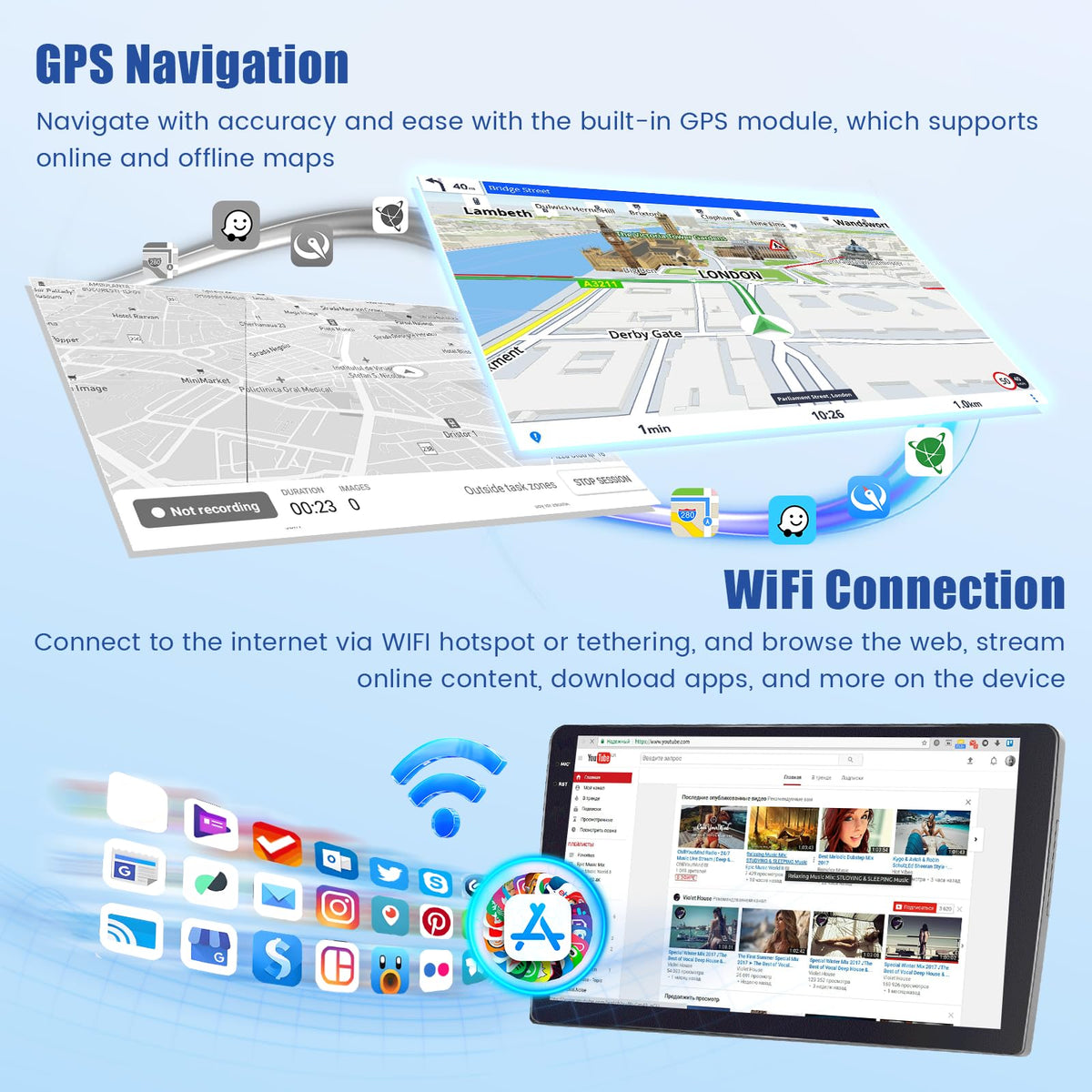 5Ghz WiFi 4G+128G Android 15 Car Radio for Jeep Wrangler Compass Grand Cherokee Dodge Ram Car Stereo with Wireless Carplay/Android Auto, 10" HD Touchscreen with GPS Bluetooth5.0 FM/RDS EQ SWC