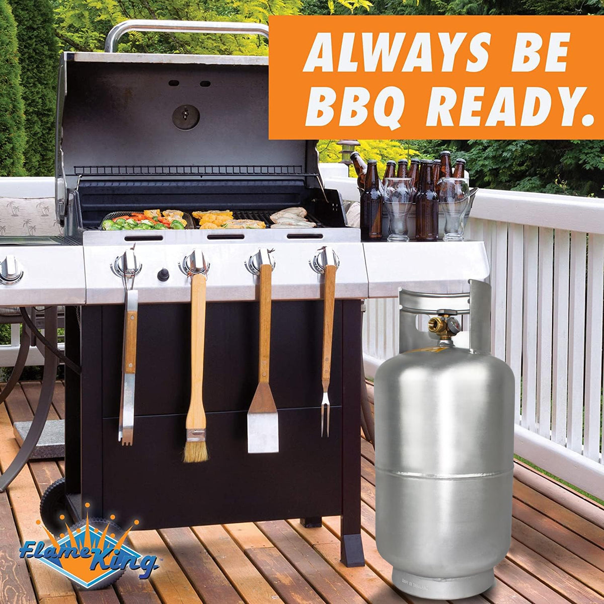 Flame King 30LB Aluminum Propane Tank with Gauge & OPD Valve, Corrosion-Resistant and Rust-Free, Lightweight, Great for Marine Applications, Grills and BBQs, Camping, Fishing, & Outdoor Activities