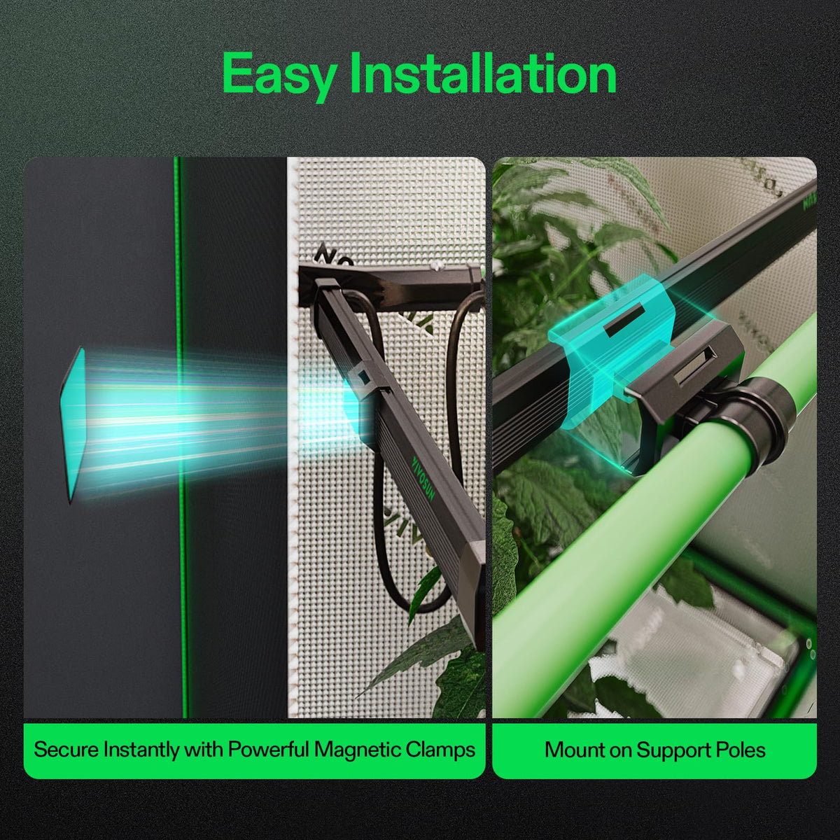VIVOSUN Lumaray LED Grow Light Bars 16”(8-Bar), Full Spectrum Side Lighting with 60% Red Light up to 25% Yields for Grow Tents, Greenhouses, Magnet Reliability Upgraded, SGS Compatible