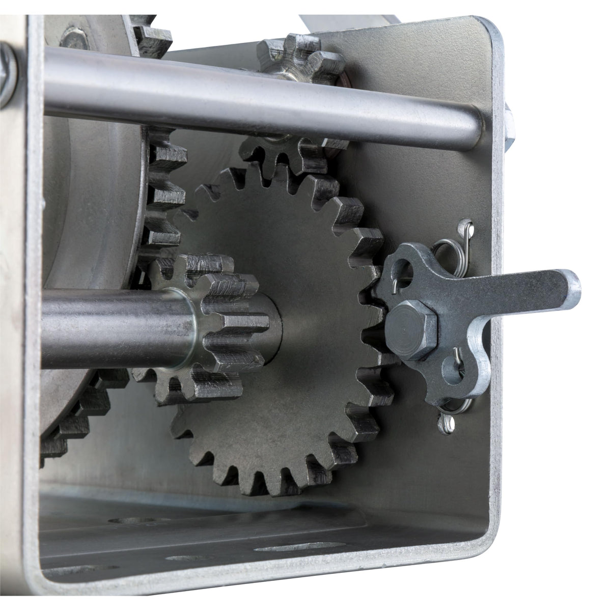 CURT 29526 Hand-Crank 2-Speed Winch, 2,600 lbs, 5.1:1 High, 12.7:1 Low Gear Ratio, 10.6" Handle