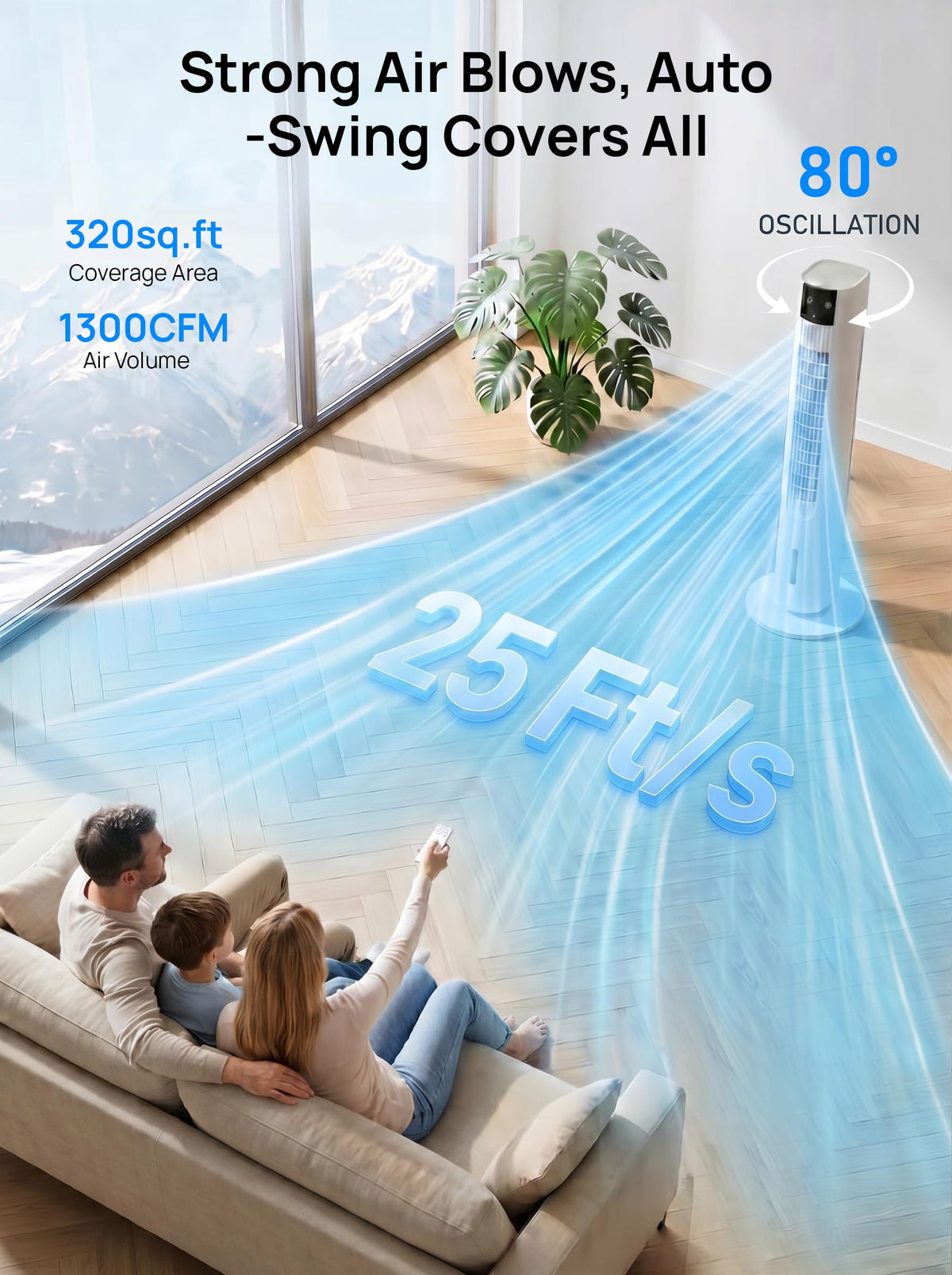 35" Evaporative Air Cooler, 3-In-1 Swamp Cooler, Portable Air Conditioners No Windows Needed, 3 Speeds, 4 Ice Packs, 12H Timer, 80° Oscillation, Remote, AC Cooling Fan for Bedroom, Room