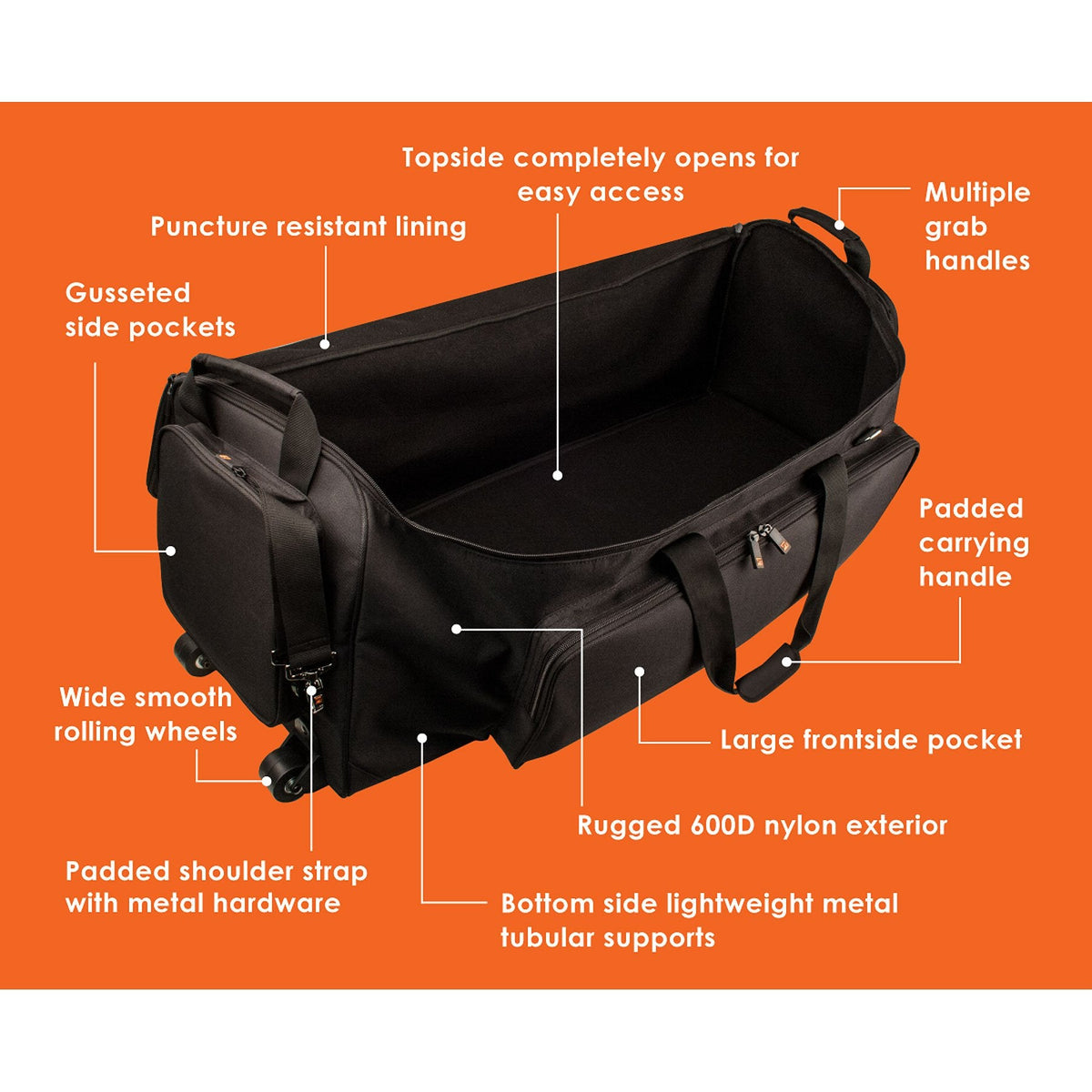 Pro Tec CP205WL Protec CP205WL 36" Hardware Bag with Wheels