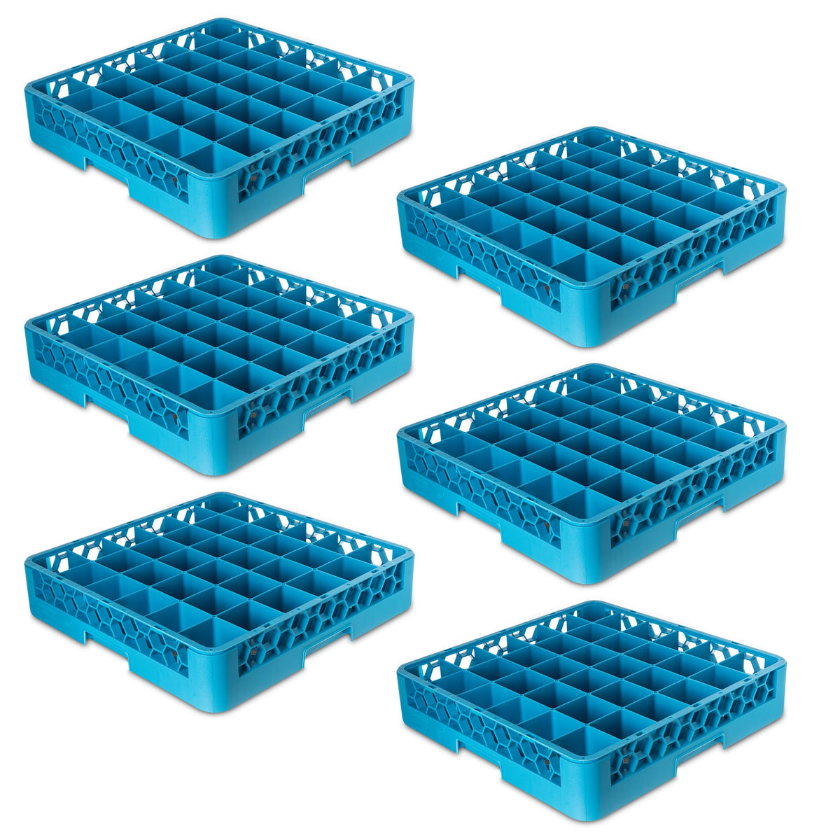 Carlisle FoodService Products RG3614 OptiClean 36 Compartment Glass Rack, 2.94" Compartments, Blue (Pack of 6)