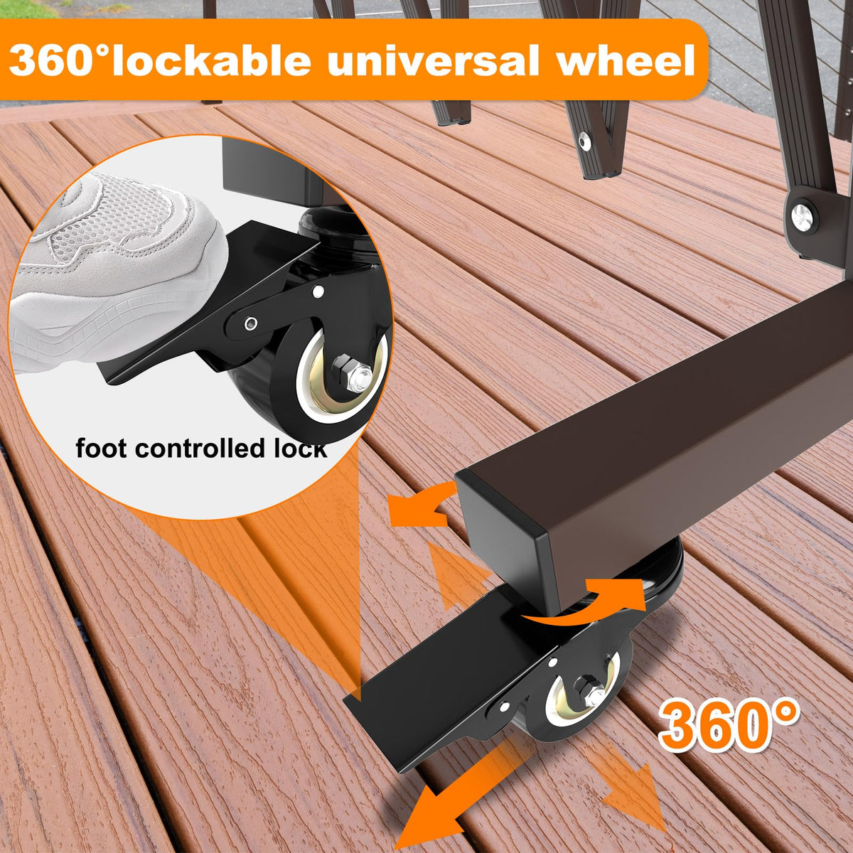 TSAYAWA 213” Wide Expandable Retractable Driveway Gate for Outdoor, Metal Fence Barrier with Lockable Foot Casters, 0-180° Rotatable Two-Segment Yard Garden Gate for Dog Security (213W×39.76H, Grey)