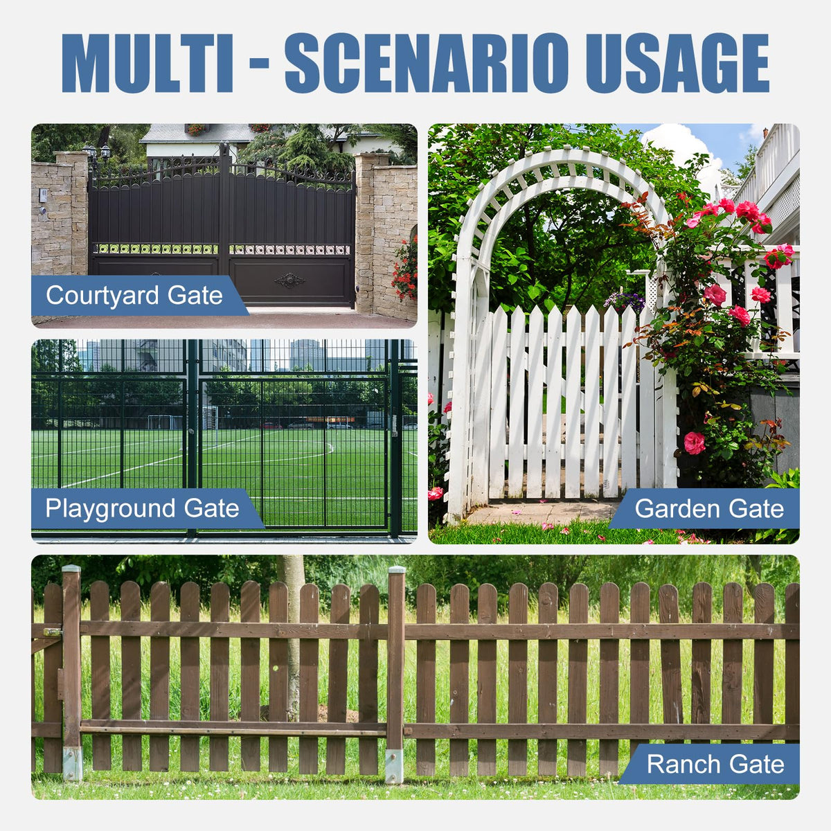 TB200 Hydraulic Gate Closer, Rust-Resistant & Weatherproof Automatic Gate Closer with Adjustable Closing Speed, for 60–140 Lbs Vinyl, Steel, Wood and Chain Link Fence Gates