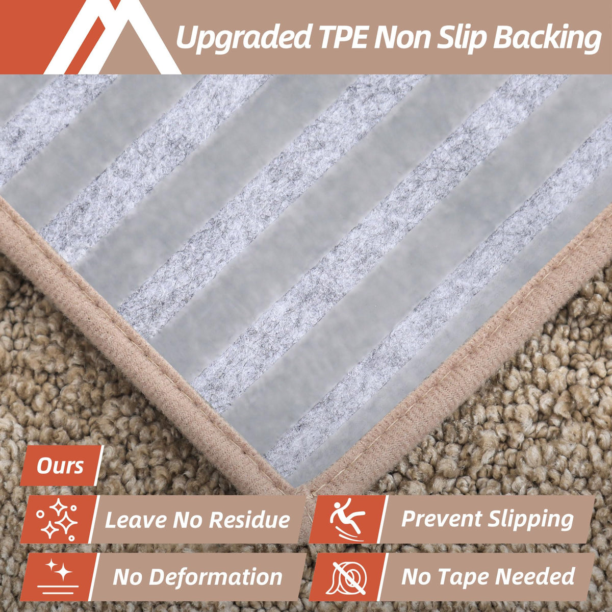 COSY HOMEER Edging Stair Treads Non-Slip Carpet Mat 28inX9in Indoor Stair Runners for Wooden Steps, Edging Stair Rugs for Kids and Dogs, 100% Polyester TPE Backing (15pc, Beige)