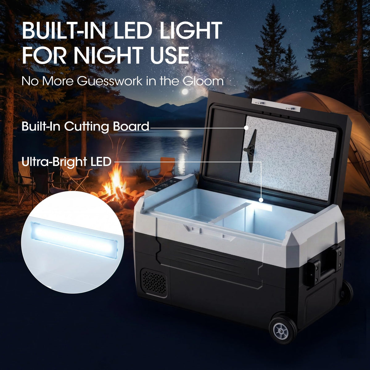 Manastin 12 Volt Refrigerator, 37QT Electric Cooler, Electric Cooler APP Control, Portable Freezer 12V/24V DC 100-240V AC, Car Fridge -4℉~68℉, 12V Cooler for Travel, Camping, Boat
