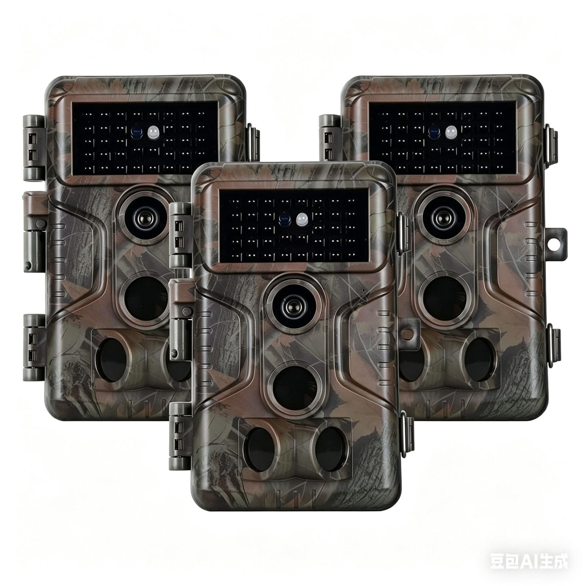 Folgtek 3pack Trail Cameras Gam Cam 64MP 1296P with Sound Recording, 2.4'' LCD Night Vision Motion Detection 0.1s Trigger Time, 120° Wide Angle Monitor IP66 Waterproof for Wildlife Home Security