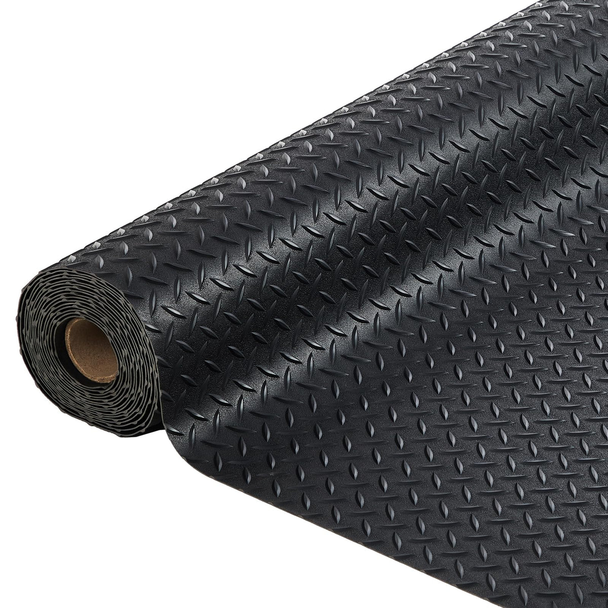 EliteEdge 7.5 x 18 FT Garage Floor Mat, 2.8mm Thickened Flooring Roll Diamond Plate PVC Rubber Trailer Mat, Non-Slip Floor Protector Mat for Garage, Warehouse, Gyms, Trailer, SUV