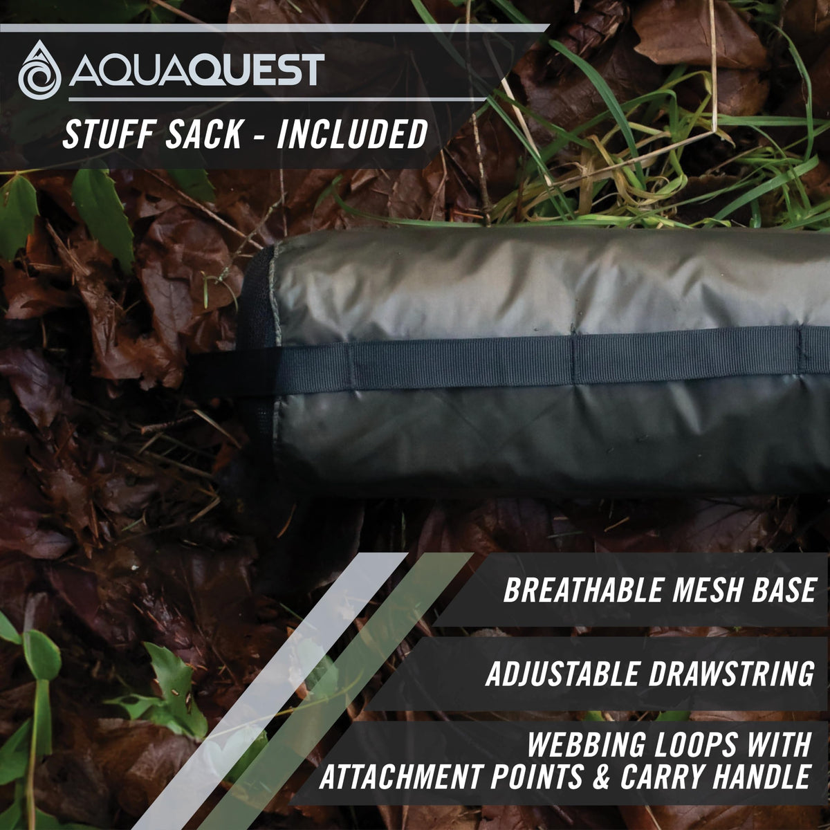 AquaQuest Defender Tarp – Heavy‑Duty Waterproof (20,000 mm) Seam‑Taped Rain Fly for Camping, Bushcraft & Survival – 10×10 Olive Drab Kit