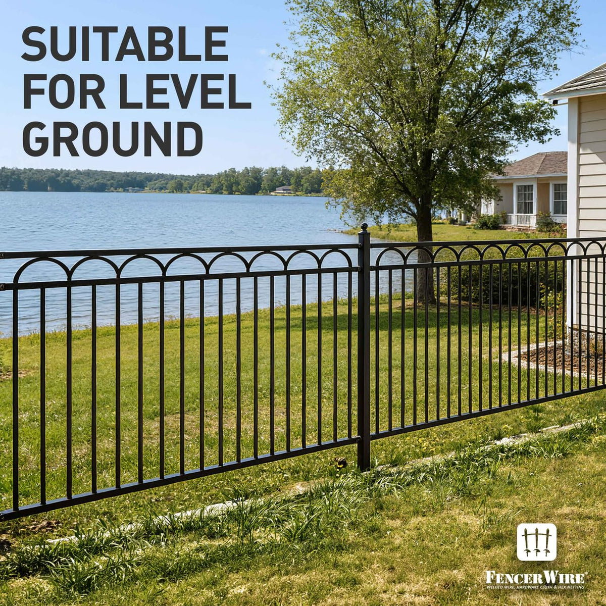 Fencer Wire 79FT Heavy Duty Arc Fence Barrier Kit, Anti-Rust Metal Steel Fence with 6FT Height X 5FT Width Panels, Gate, Posts, Connectors, Diameter Outdoor Fencing for Yard, Pool, Patio