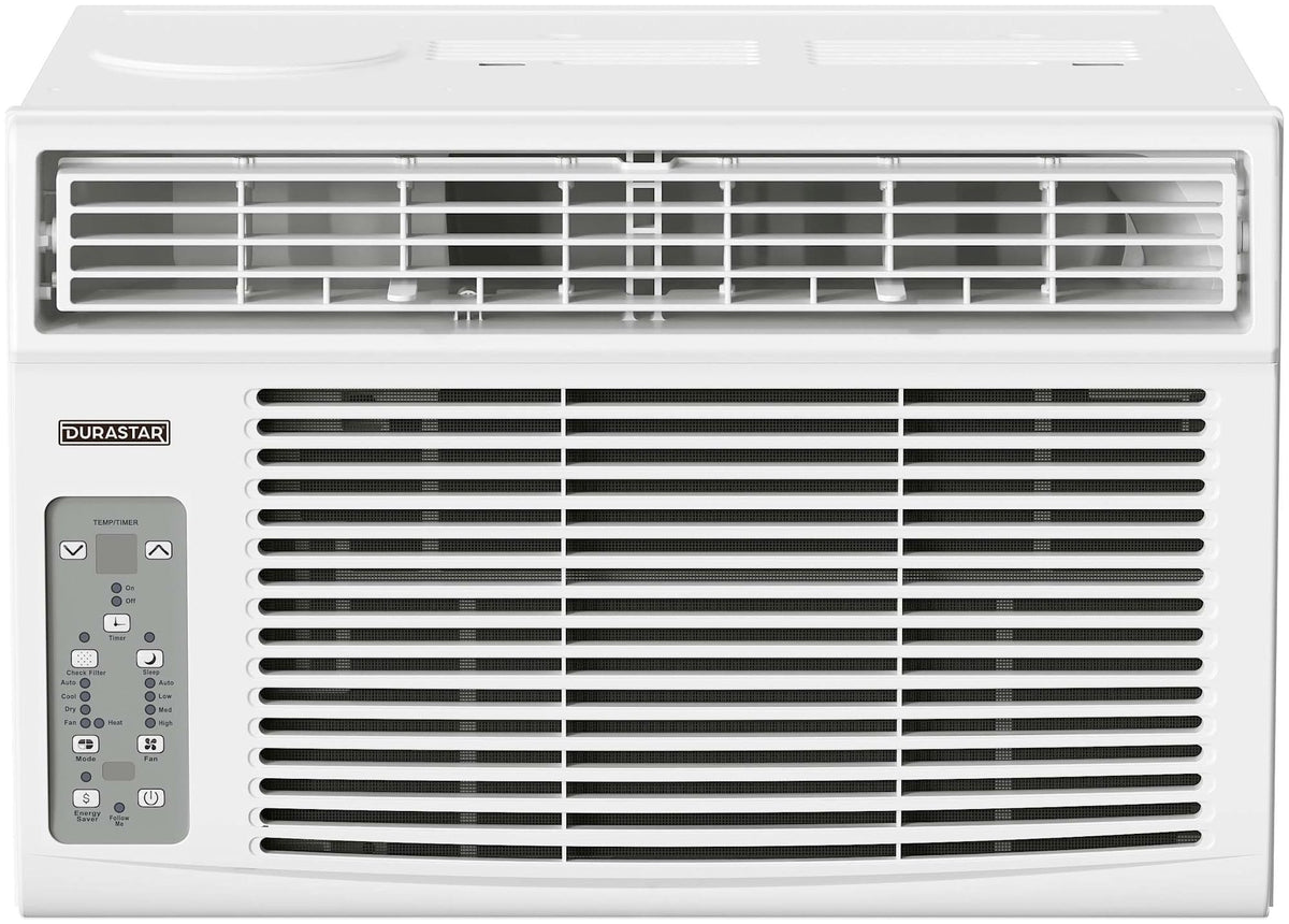 Durastar DRWHC081XNA1 8,000 BTU 115V Window Air Conditioner with 3500 BTU Supplemental Heating and Remote Control - White