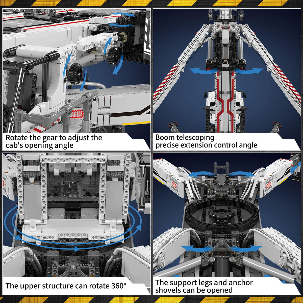 Mould King 17007 Technology Crane Building Set, 8506 Pieces Heavy Crane Truck Building Kits for Adult 14+, APP Programmable Construction Vehicle Block Set, White