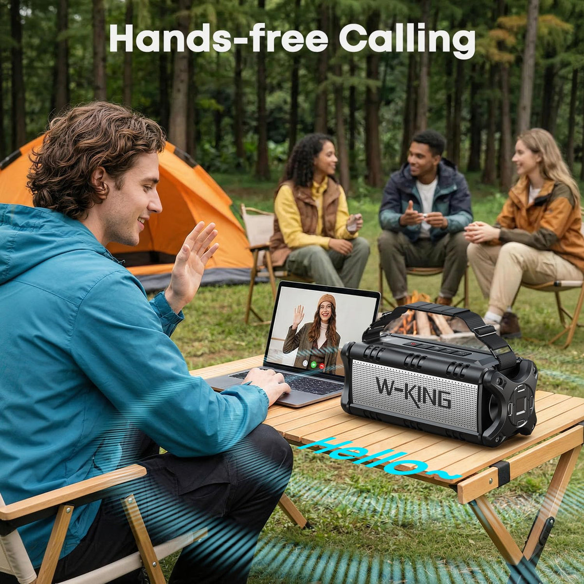 W-KING 90W Max Bluetooth Speaker, IPX6 Waterproof Portable Speakers Wireless Bluetooth, 50W Deep Bass Loud Outdoor Speaker with 40H Playtime/Stereo Pairing/TF Card/AUX/NFC for Home Party,Camping,Beach