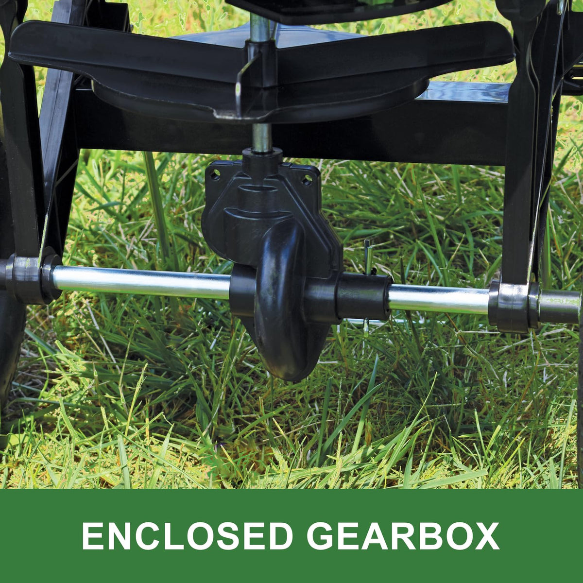 John Deere Push Broadcast Spreader for Seed, Fertilizer & Ice Melt, 60 lb Capacity Walk-Behind Lawn Spreader with Pneumatic Tires