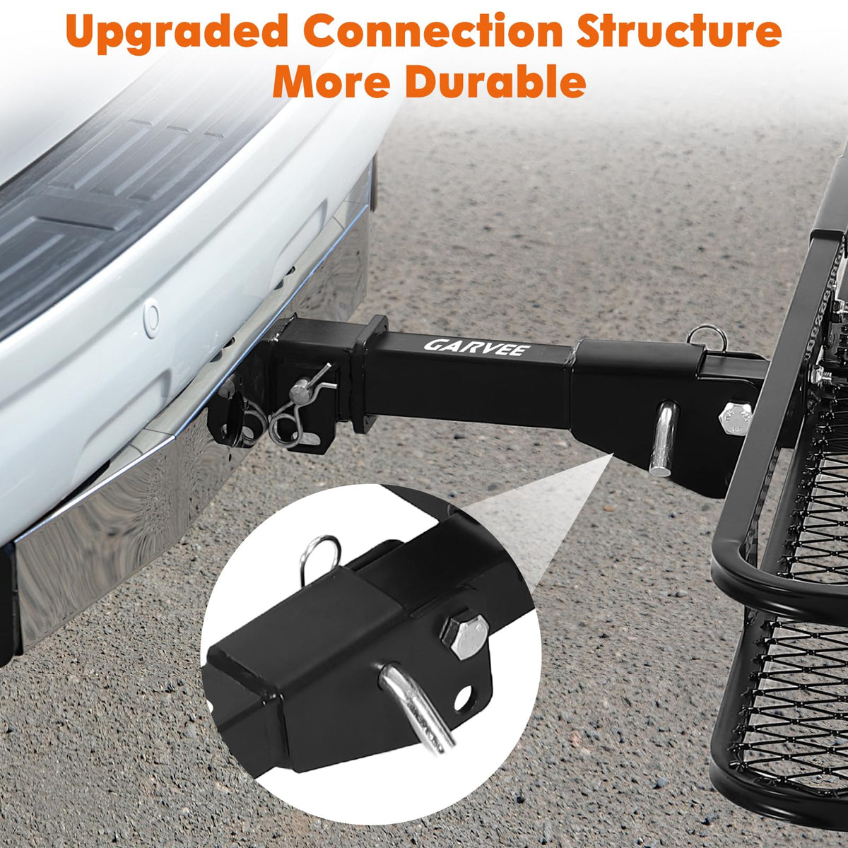 Garvee 60x24x6 Hitch Carrier for 2 Inch Receiver, 500LB Capacity Hitch Mount Rack with Folding Cargo Basket, Rust-Resistant Coat
