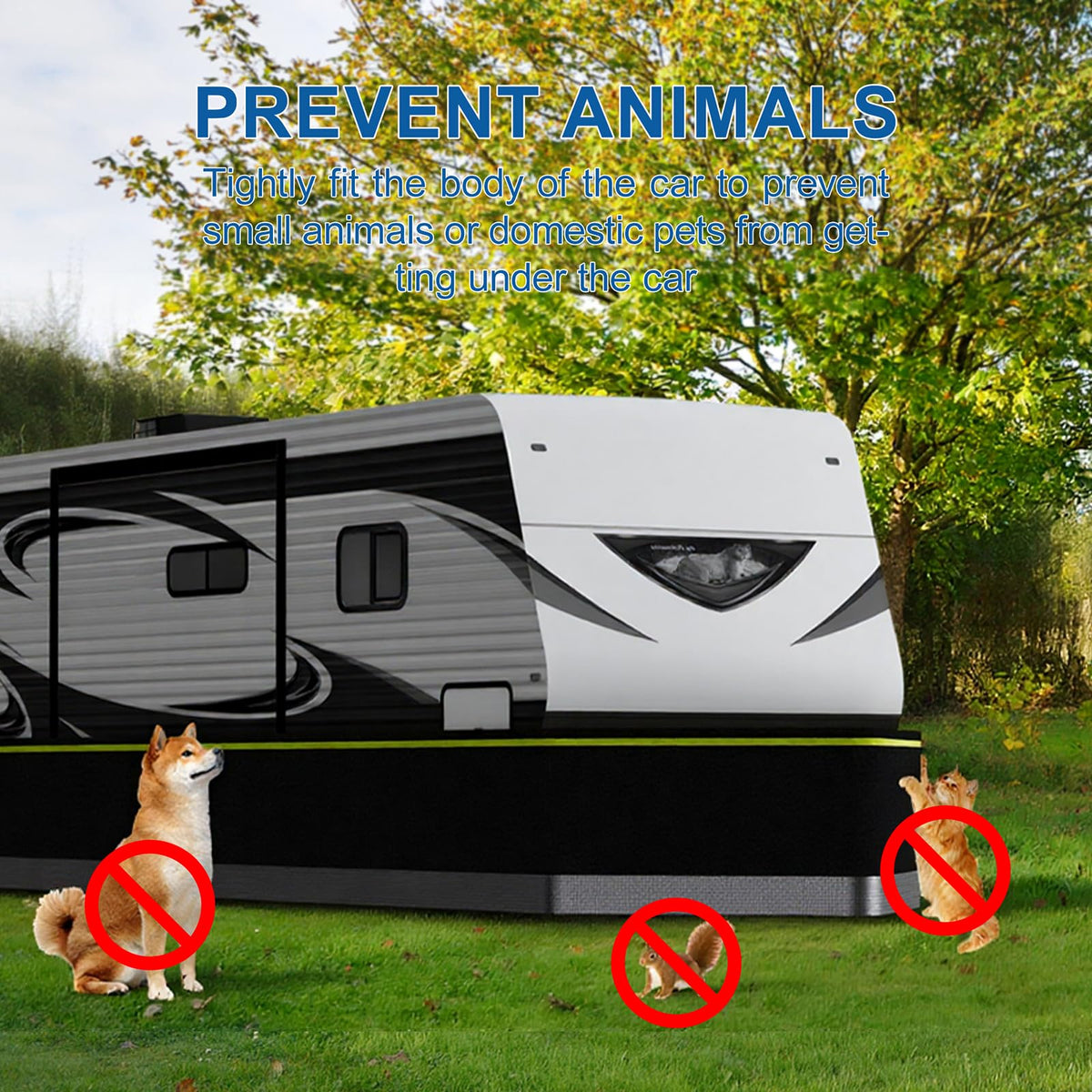 RV Skirting for Winter - Heavy Duty Insulated Camper Skirt for Travel Trailer, 5th Wheel, Motorhome & Class A/B/C, Windproof Bottom Cover with Lock Cable, Black (59ft x 2.6ft)