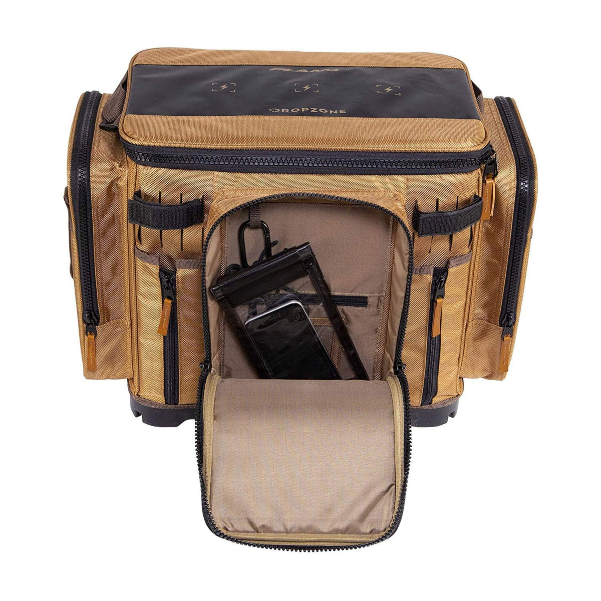 Plano Guide Series 3700 XL Tackle Bag, Beige 1680 Denier Fabric with Waterproof Base, Includes 10 StowAway Utility Organization Boxes, Large Premium Fishing Storage