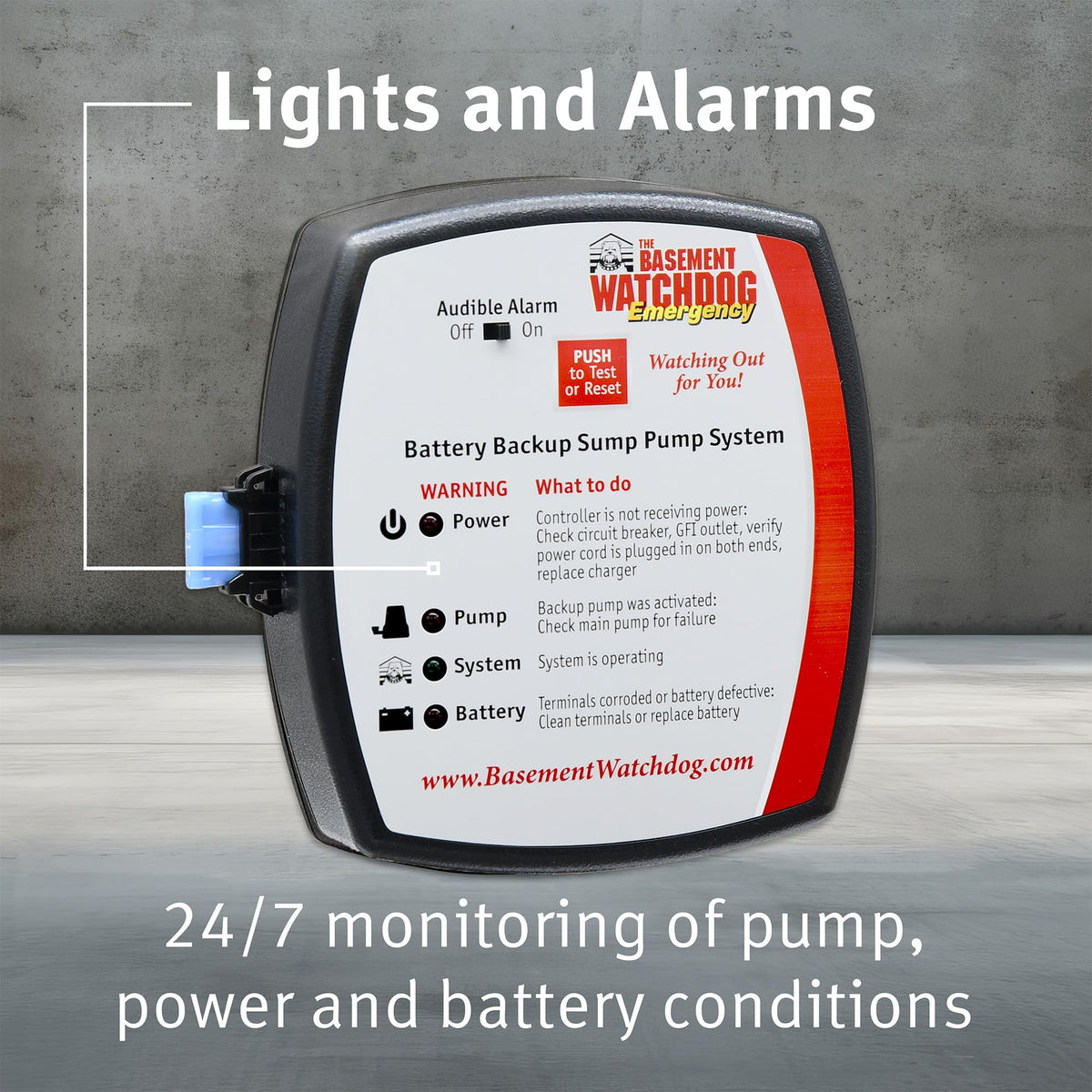 The Basement Watchdog Combo Preassembled Primary & Battery Backup Sump Pump System w/Monitoring Controller (CITE-33); Copper-Wound PSC Motor