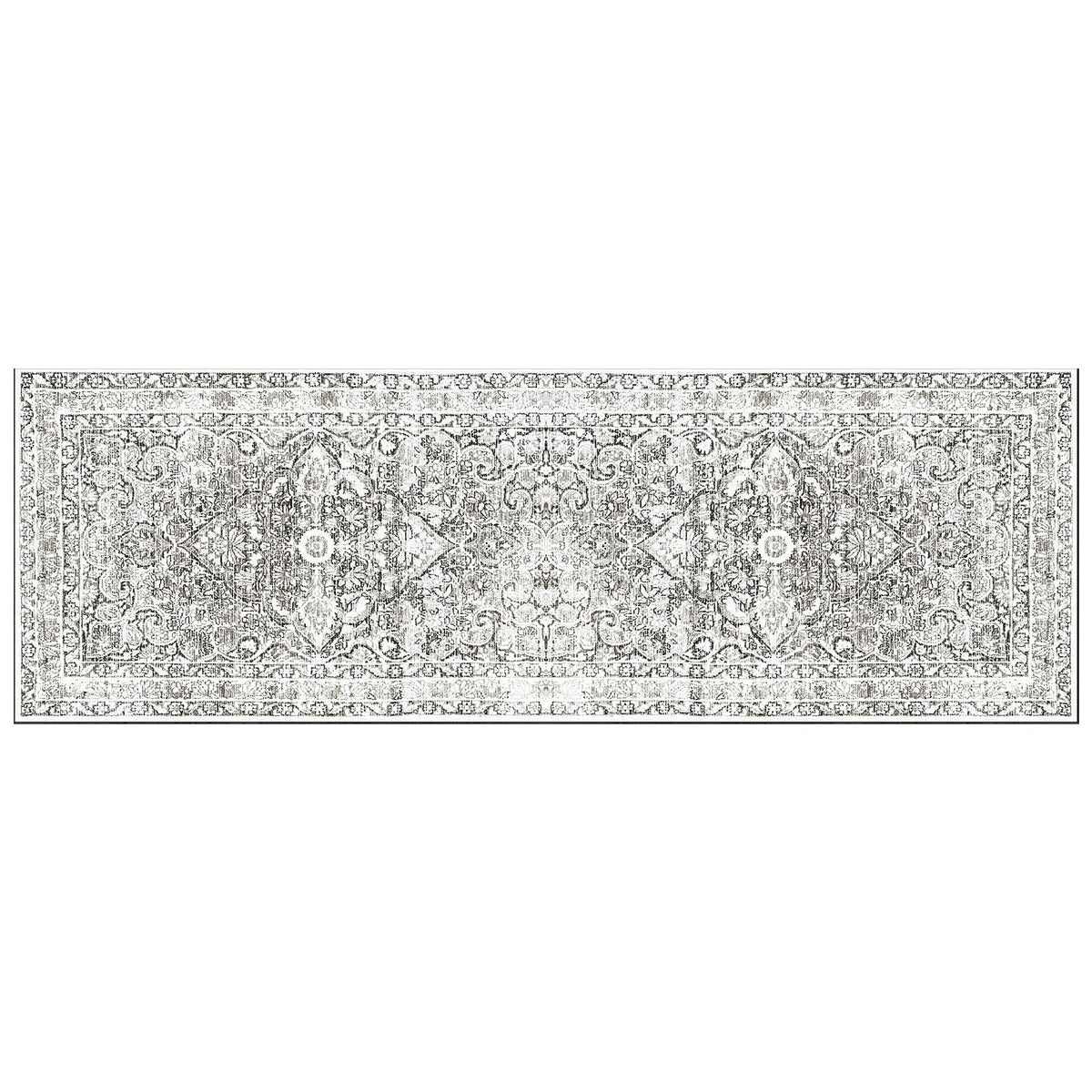2x6 Hallway Washable Runner Rug : Vintage Soft Kitchen Bathroom Laundry Runner Non Slip Backing Farmhouse Entryway Floor Mat Stain Resistant Carpet for Bedroom Living Room Distressd Beside Rug(Gray)