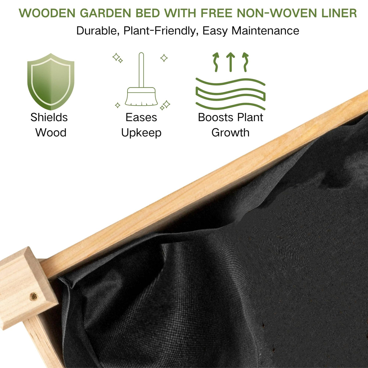 ZSYWODFO Wooden Raised Garden Bed with Legs, Elevated Reinforced Planter Box with Bed Liner for Outdoor Backyard/Patio/Gardener, 34x18x30in, 150lb Capacity - Natural