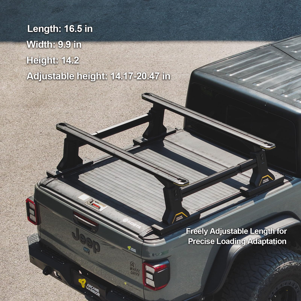 Tonneau Compatible Truck Bed Rack, Fits Tacoma, JT & Ranger, Aluminum Construction, 838 lbs Load Capacity, Anti-Theft & Easy Install