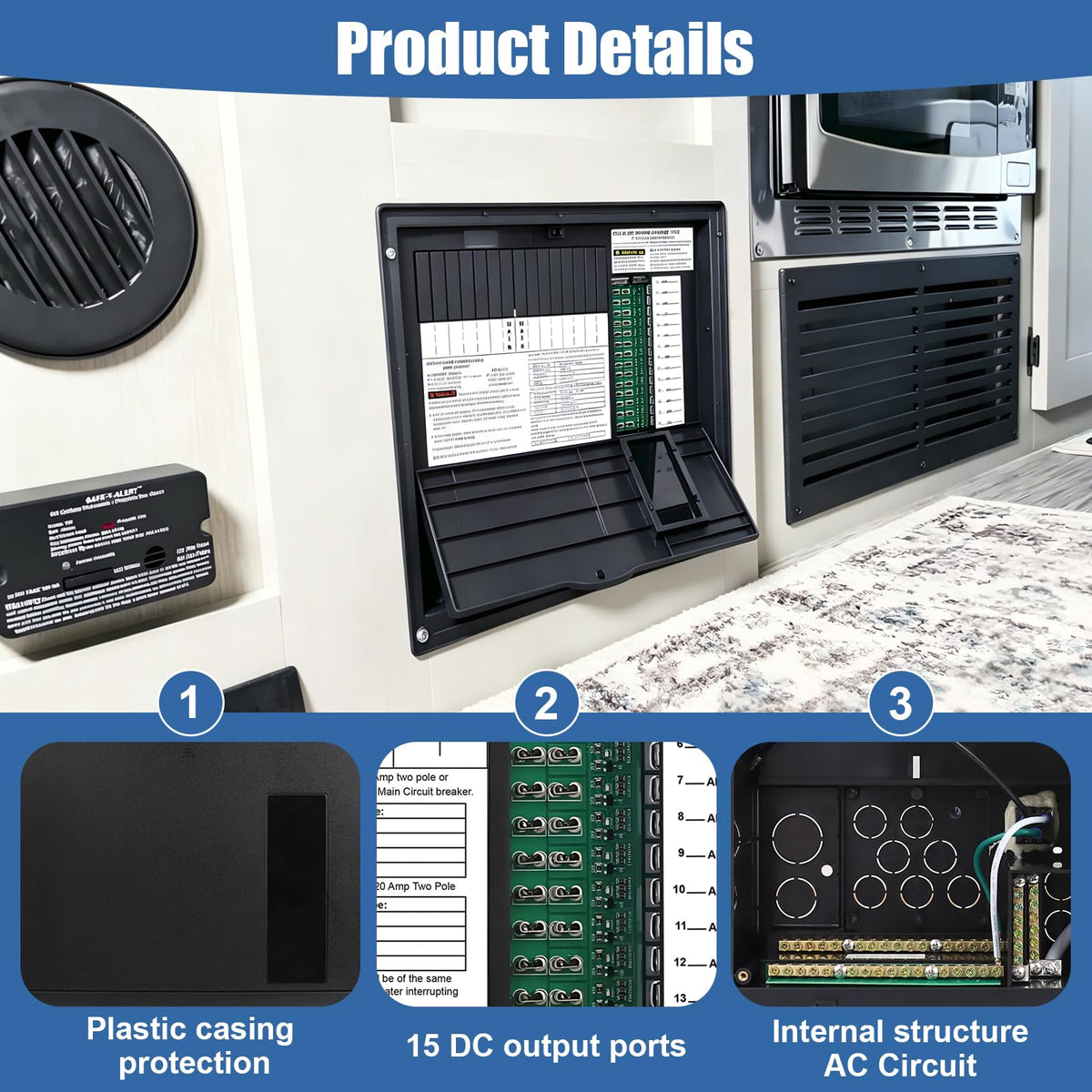 WF-8930/50NPB RV Generator and Component 30/50 Amp AC Distribution Center with 15 DC Circuits for RV
