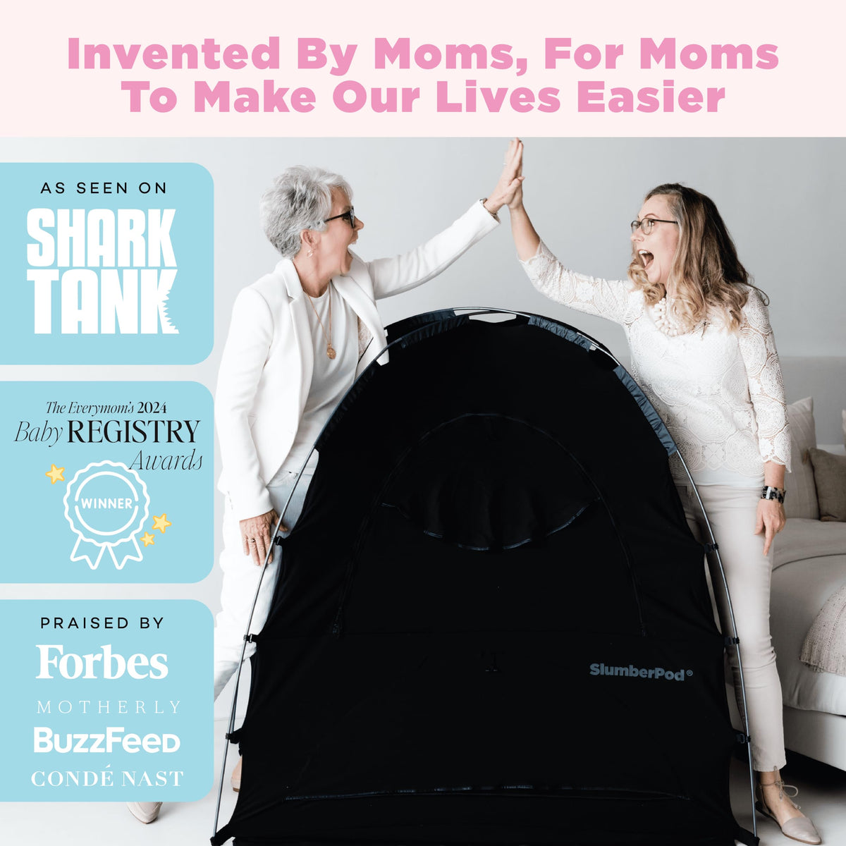SlumberPod The Original Blackout Sleep Tent Travel Essential for Babies and Toddlers, Mini Crib and Pack N Play Cover, Sleep Pod for Kids with Monitor Pouch and Fan Pouch, Blocks 99% Light, Black