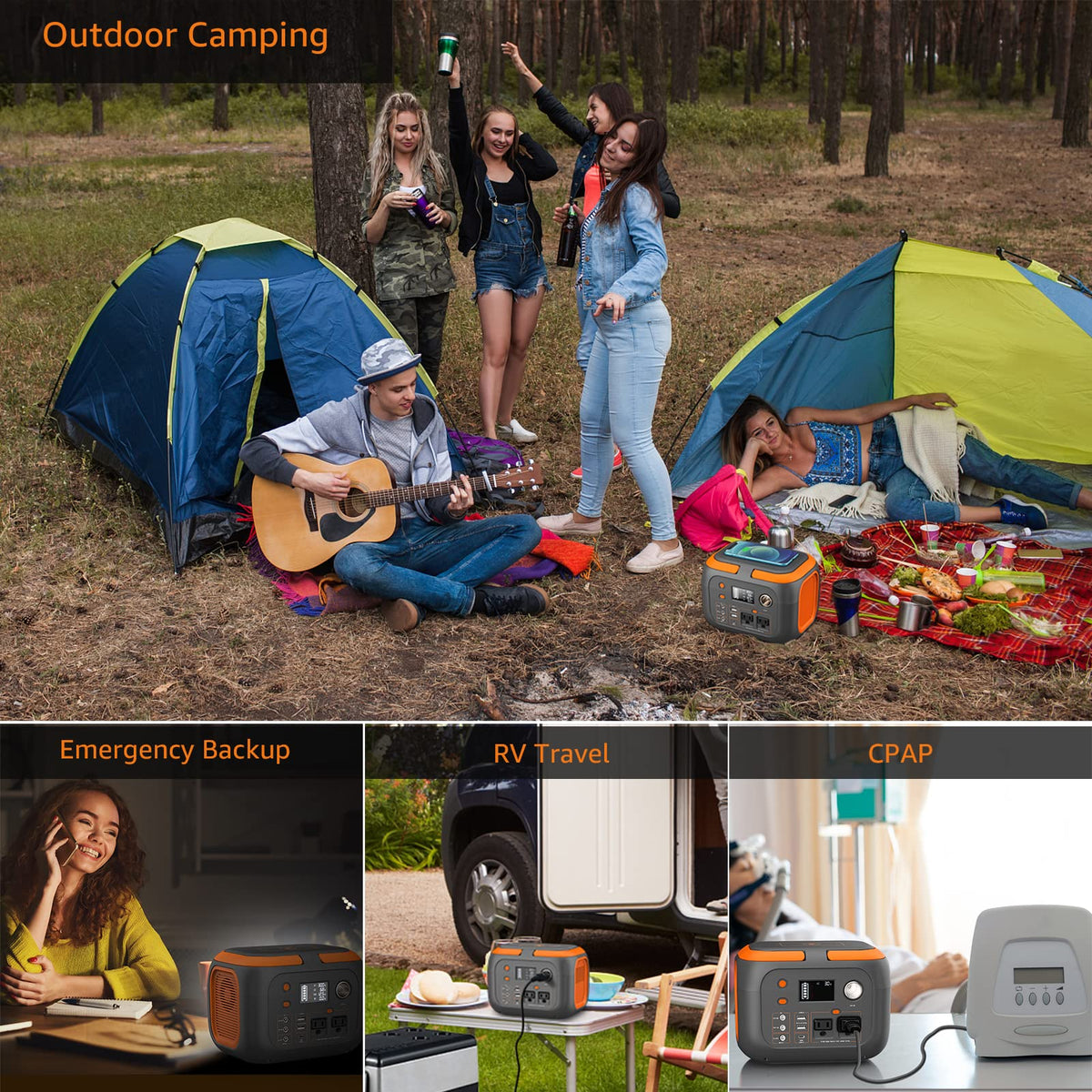 SinKeu 300W Portable Power Station, 260Wh/70400mAh Outdoor Solar Generator, Mobile Lithium Battery Pack, 110V Outlet Solar Power Banks, Camping Power Supply for Laptop, Hurricane Supplies