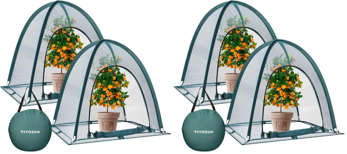 VIVOSUN Garden Netting Cover, 36 x 36 x 39 Inch Pop-up Guard Cover with Zip Entry for Plants, Vegetables, Fruits, Outdoor Run and Enclosure for Small Animals, 4-Pack, Green
