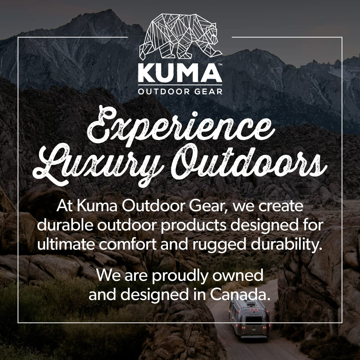 Kuma Outdoor Gear Kozy Bear Chair with Carry Bag, Ultimate Portable Luxury Outdoor Double Camping Chair for Glamping, Sports & Outdoor Adventures (Heather Grey/Black)