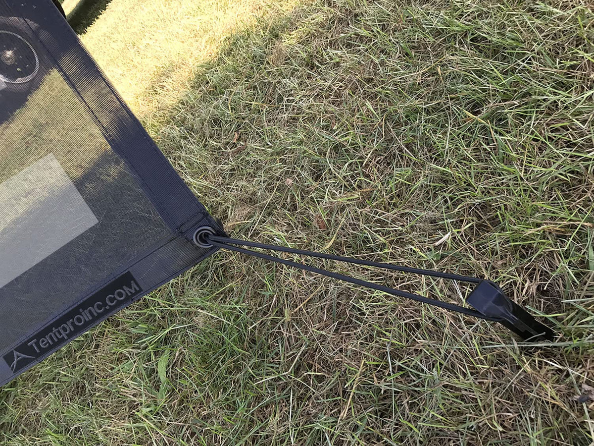 Tentproinc RV Awning Sun Shade Screen 8' X 13' 3'' (American Flag) Black Mesh Sunshade Camper Trailer Awning Shade Screen UV Blocker Completed Kits