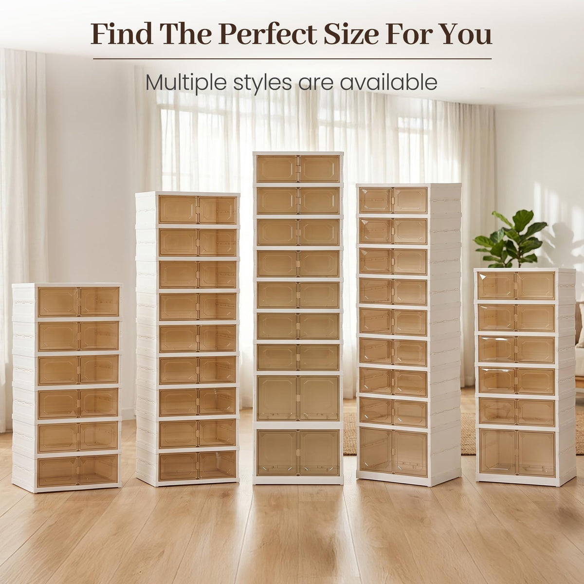 Tykacna Foldable Shoe Rack Organizer with Magnetic Clear Doors, 9 Tier Collapsible Shoe Storage Cabinet, Large Plastic Portable Shoe Box with Wheels for Closet, Entryway, Bedroom, Fits 18 Pairs