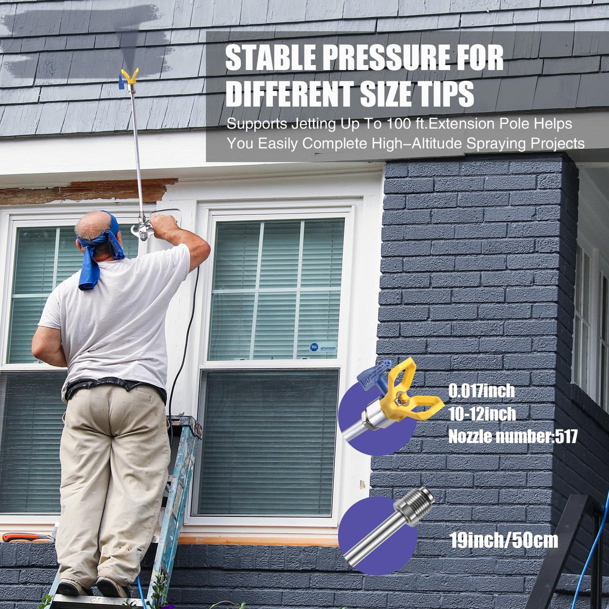 450 Airless Paint Sprayer with 66FT Hose, 0.47GPM Paint Sprayer for Home Interior 3300psi 900W High Efficiency Airless Sprayer with Low Overspray for House Painting Townhouse