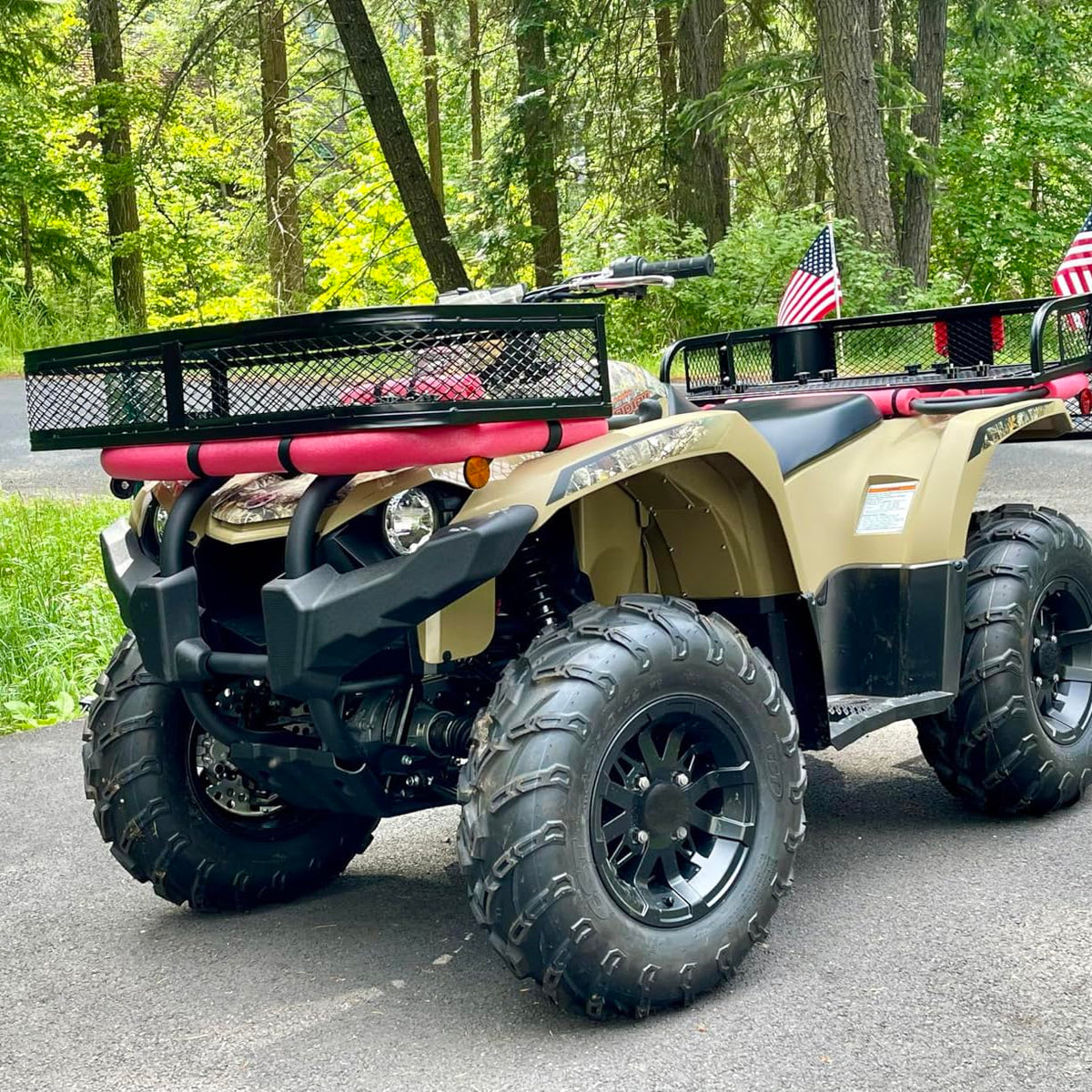 ORCISH Heavy Duty ATV Front Cargo Basket, 17" W x 36" L x 6" H Steel Mesh Rack with Mounting Kit, Universal ATV/UTV Storage Basket for Gear, Luggage, Camping, Hunting, and Outdoor Use
