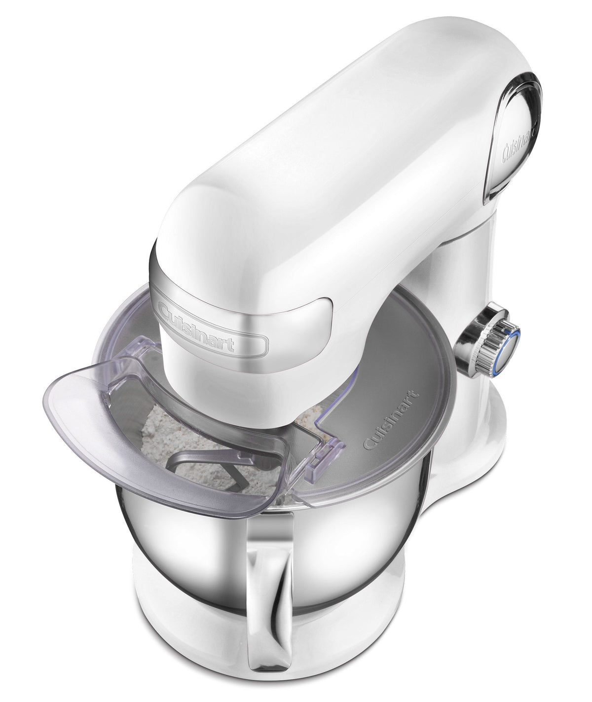 Cuisinart Stand Mixer, 12 Speed, 5.5 Quart Stainless Steel Bowl, Chef’s Whisk, Mixing Paddle, Dough Hook, Splash Guard w/ Pour Spout, White Linen, SM-50NAS, Manual