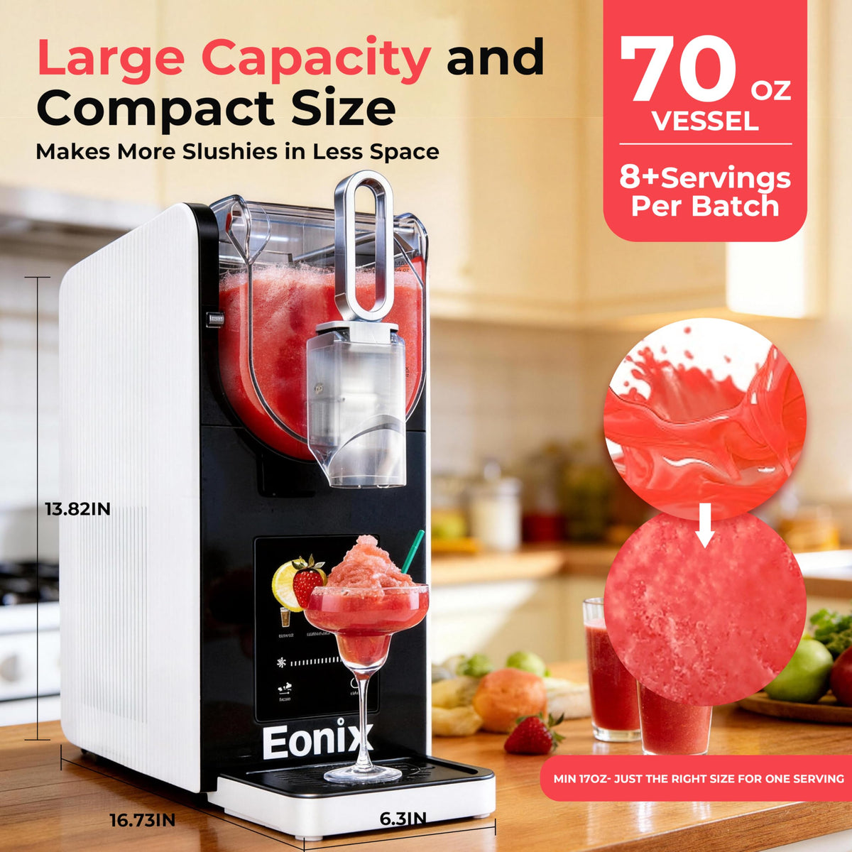 Slushie Machine No Ice Needed,64OZ Slushy Machine for Home with Auto-Clean Function,Commercial Frozen Drink Maker,6 Pre-Set Programs,LED Display,Frozen Margaritas,Frappés,Milkshake ﻿