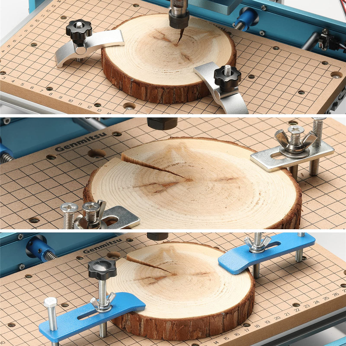 Genmitsu 3018-PROVer V2 CNC Milling Machine, Desktop CNC for Beginner + CNC MDF GRID Spoilboard 300 x 180 x 12mm (11-4/5''x 7''x 1/2''), M6 Holes (6mm), Screws and Nuts Included
