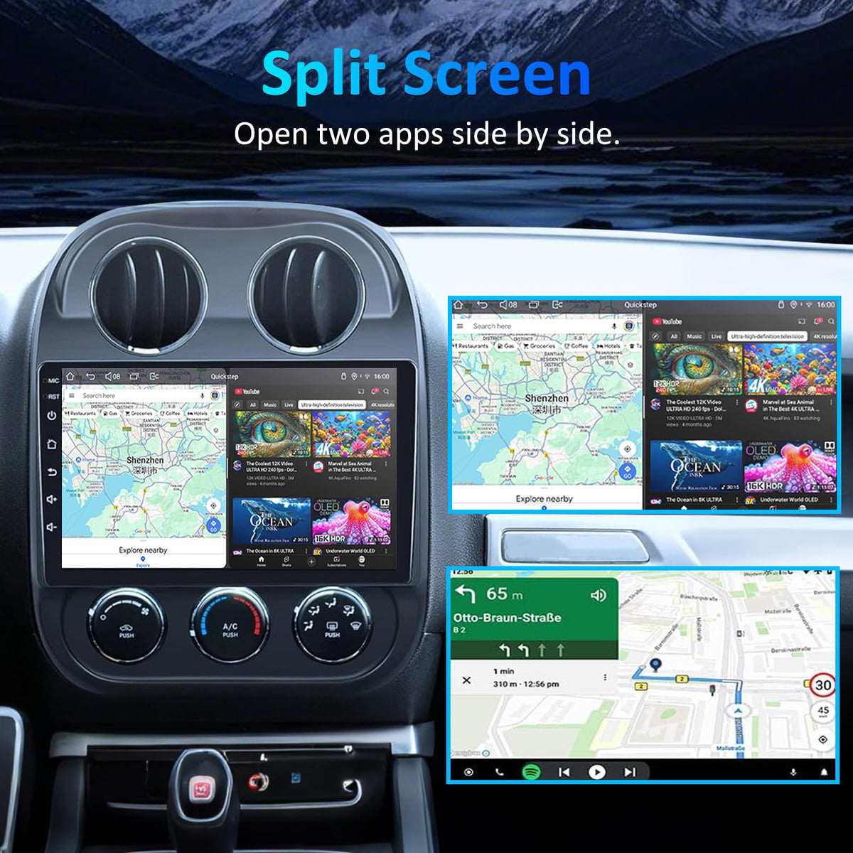 4G+64G Car Radio for Jeep Patriot Compass 2010-2016: 10'' Touchscreen Android 15 Car Stereo for Jeep Patriot Radio Replacement, Wireless CarPlay Android Auto,Bluetooth/WiFi/GPS/FM SWC/Backup Camera