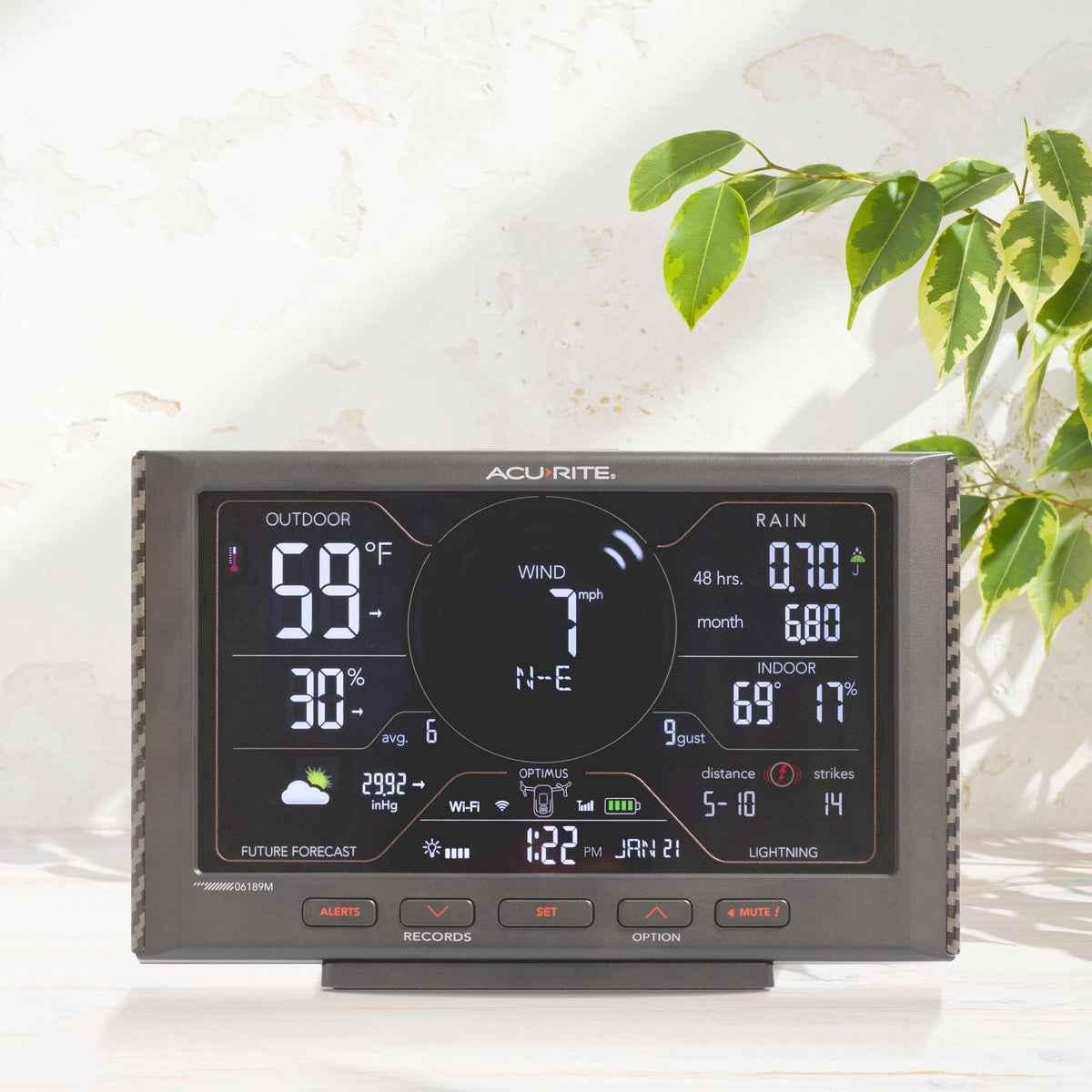 AcuRite Optimus Weather Station with Wi-Fi Display, Built-in Barometer, Lightning Detection, Indoor/Outdoor Temperature and Humidity, Wind Speed/Direction, and Rainfall Measurements (01224MCB)