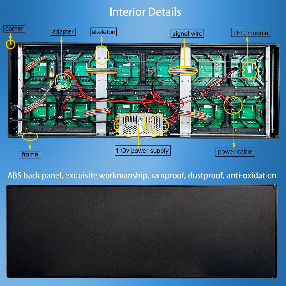 JINBLIZZARD 39"×14" Programmable Led Sign - Scrolling for Business Ads [Indoor/Outdoor] - Digital Message Board with WiFi Control