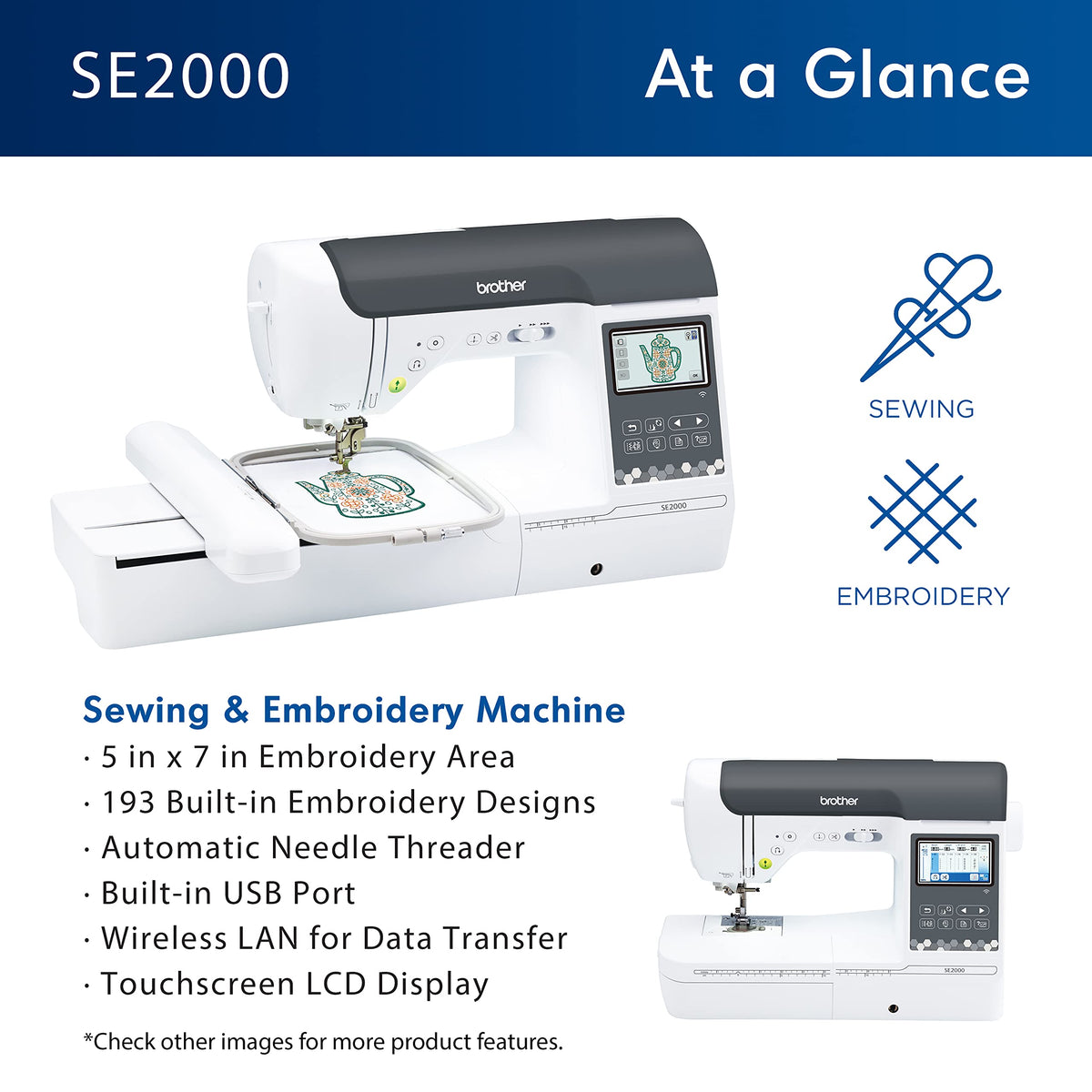 Brother SE2000 Computerized Sewing and Embroidery Machine