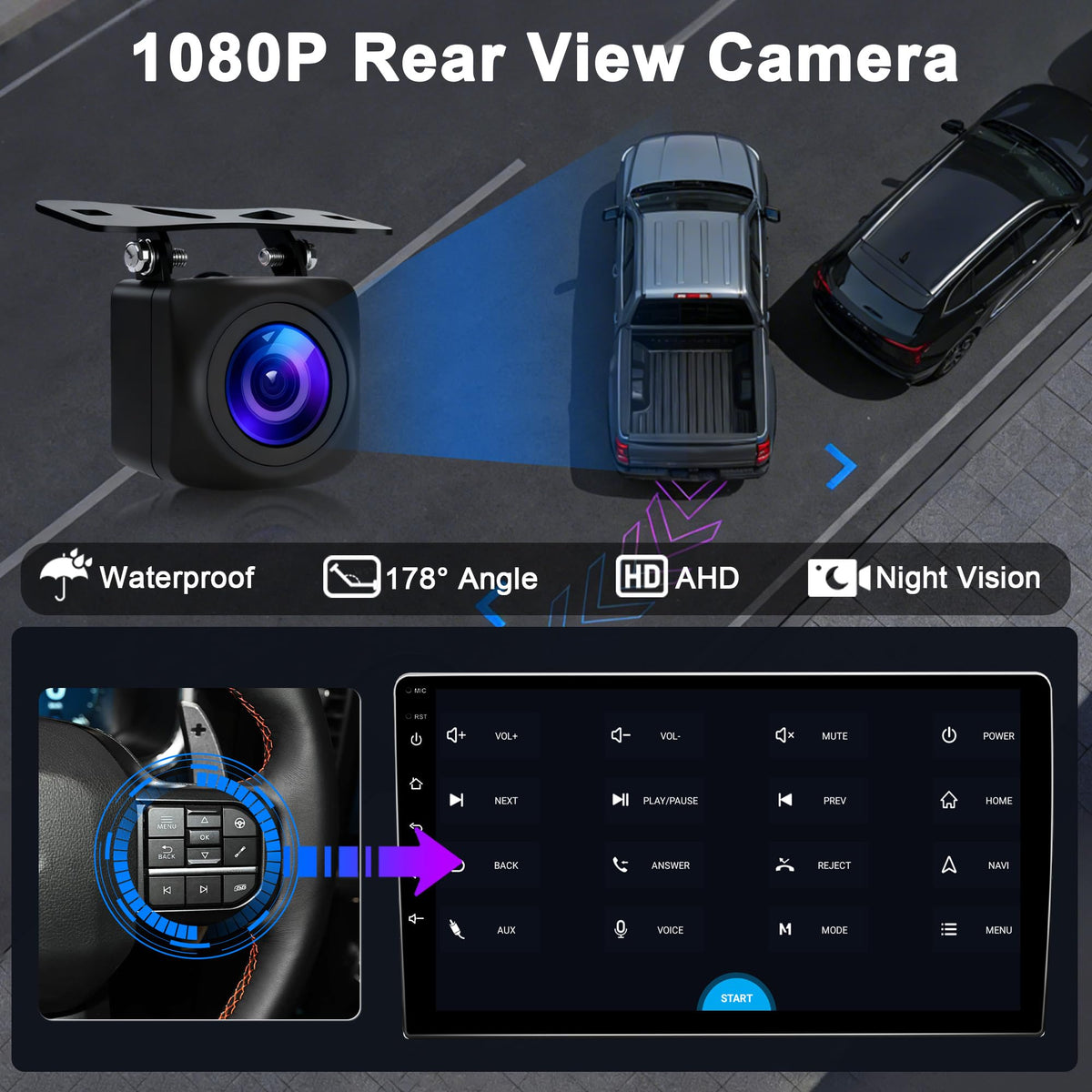 4G+64G Car Radio Stereo for Ford F150 2004-2008: Upgrade Android 15 7" Touchscreen Head Unit Replacement Wireless CarPlay Android Auto, BT 5.4, WiFi 6, GPS, FM, RDS, EQ, SWC, 1080P Backup Camera