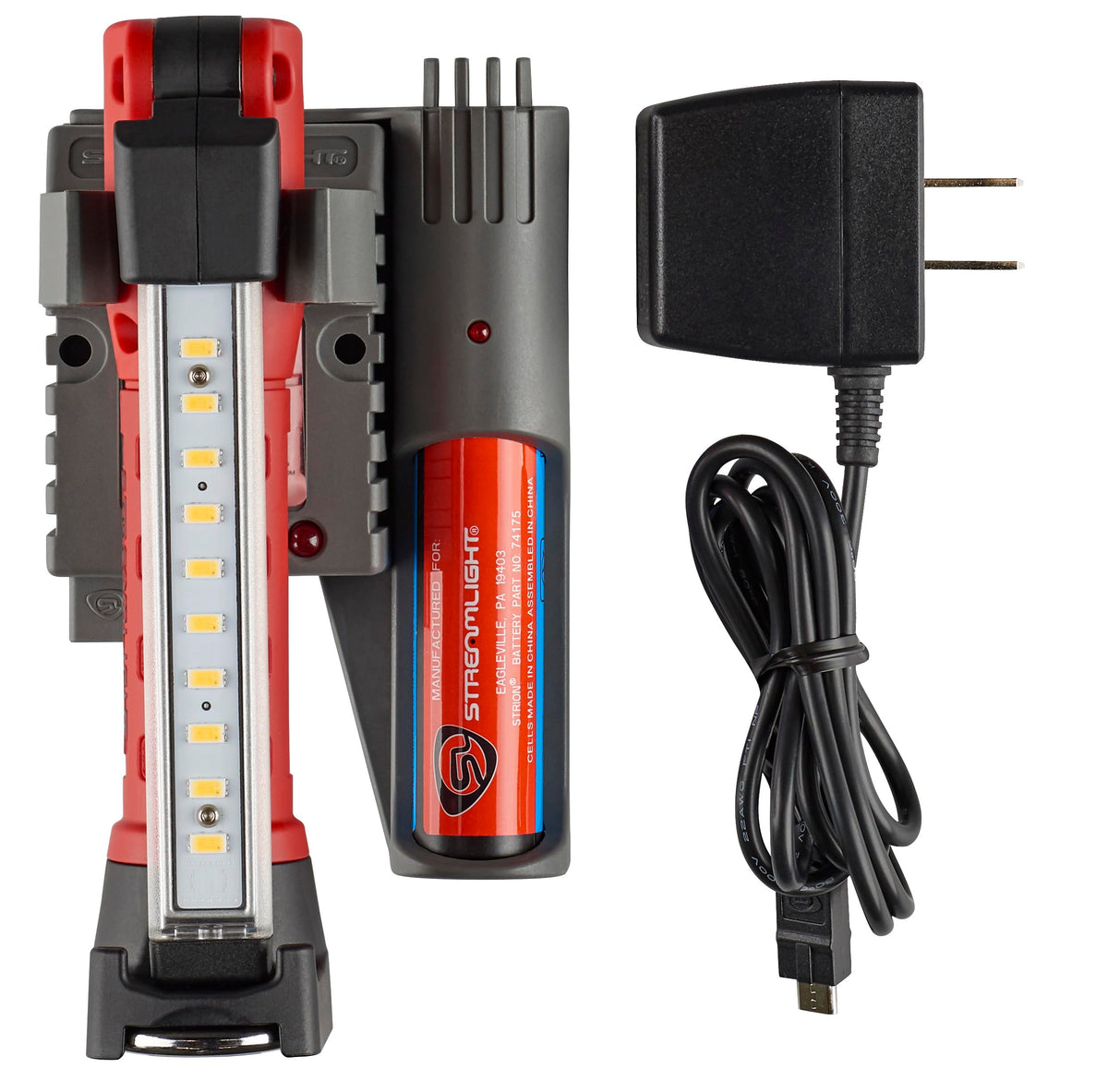 Streamlight 74854 Strion Switchblade 500-Lumen Rechargeable Compact Multi-Function LED Work Light with Color-Rite Technology and AC Piggyback Charger, Red