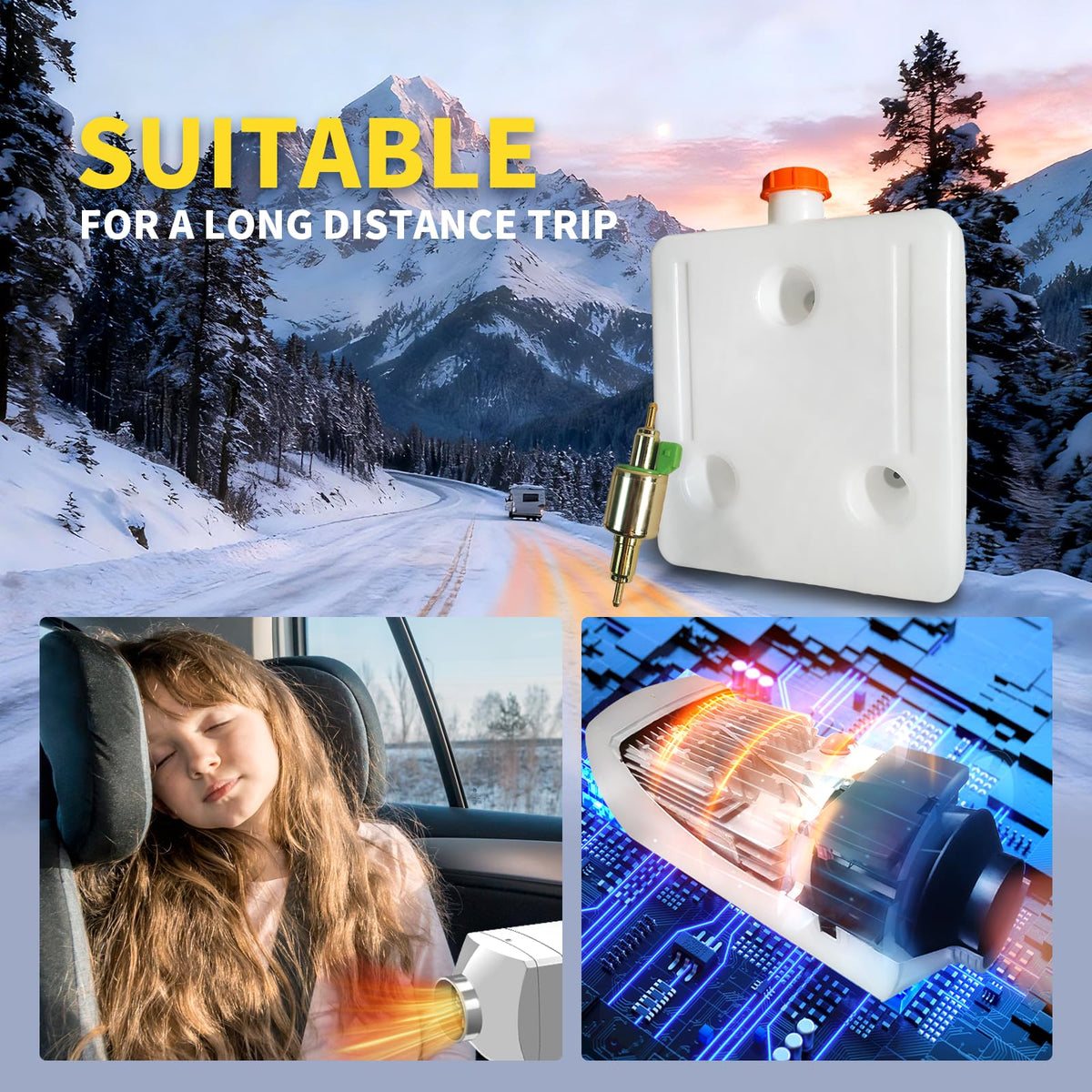 8kW Diesel Heater 12V，All-in-One Water - Air Heater with LCD Display,Automatic Water Temperature Control,for RV Water Tank Heating,Diesel Parking Heater for RVs, Trucks, Ships
