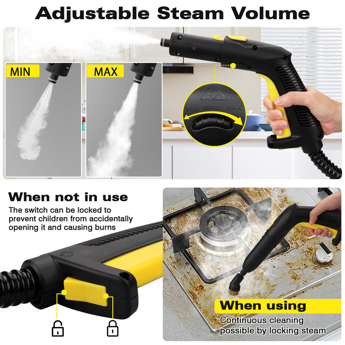 TVD Heavy Duty Steam Cleaner For Home, Steamer For Cleaning with 26 Accessories, Steam Mop With 5M Extra-Long Power Cord For Hardwood Floor,Canister,Grout,Tiles,Upholstery