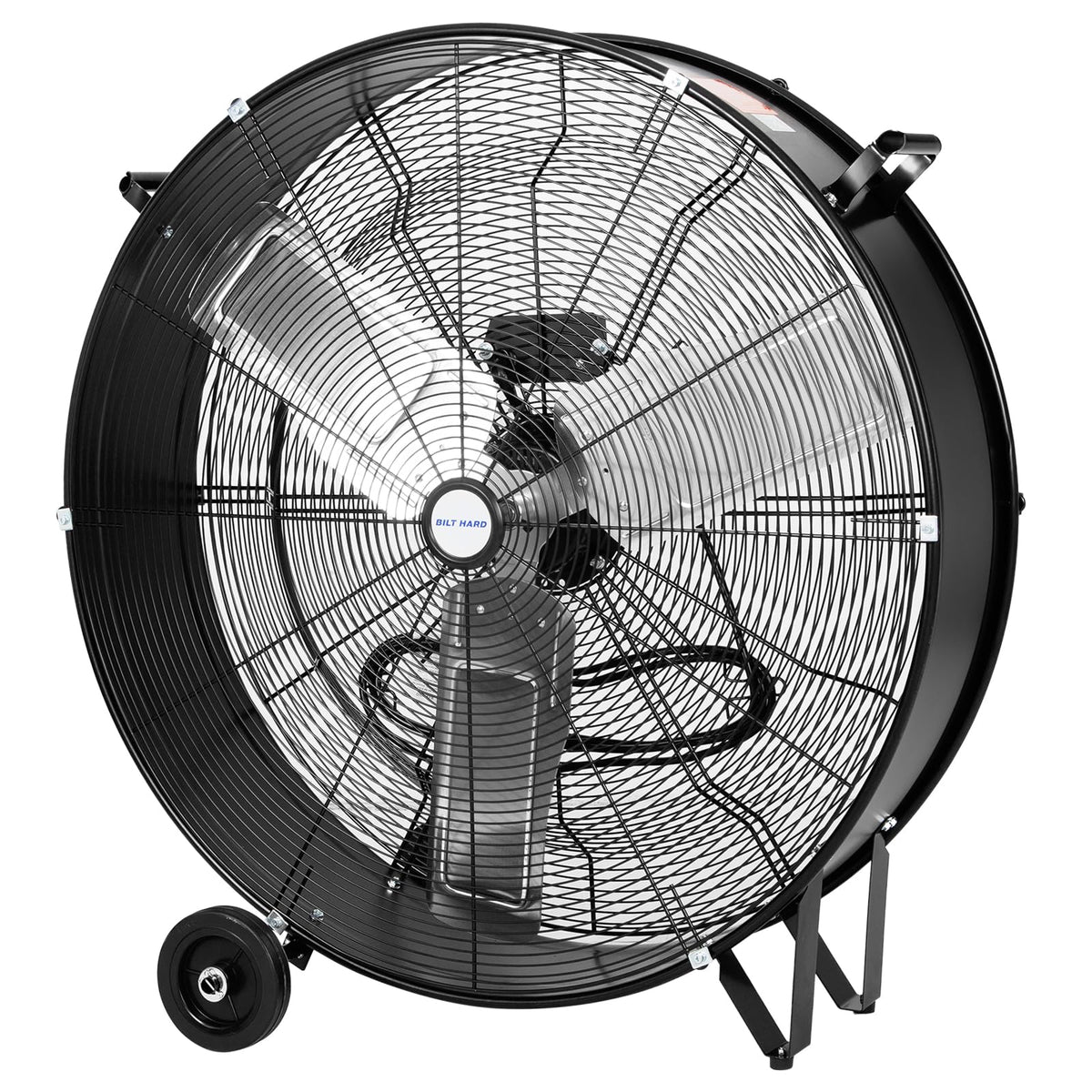 BILT HARD 34" 15000 CFM High Velocity Drum Fan, 2-Speed Heavy Duty Industrial Shop Fan with Casters & Handle for Warehouse, Factory Workshop and Garage Use