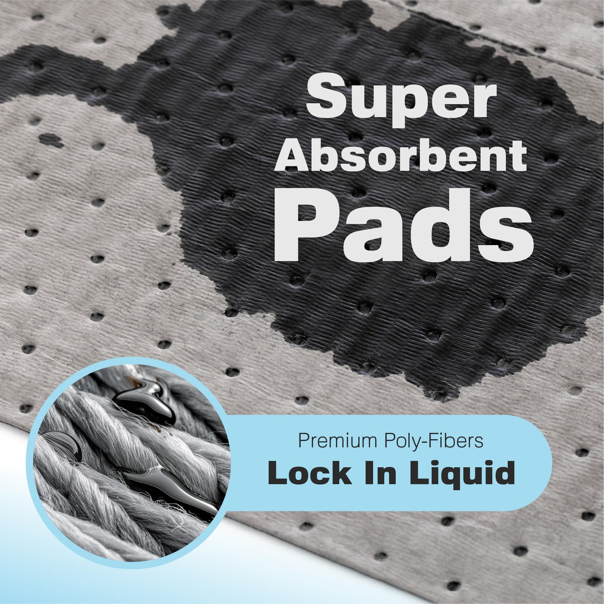 Raxwell Oil Absorbent Pads 200 Pack – 16” x 18” Heavy-Duty Spill Pads, 8-Layer Polypropylene, Dimpled & Perforated Universal Absorbent Sheets - Garage Floor Mat for Oil, Coolant, Water & Chemicals