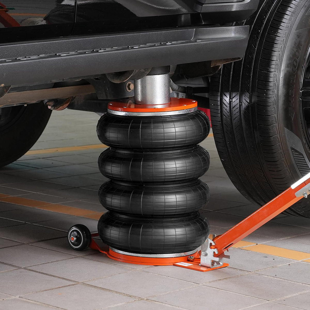 VEVOR Air Jack, 6 Ton/13000 lbs Quadruple Bag Air Jack, Lift up to 26.5", with Heightened Column & Adjustable Handle, Thick Rubber Pad, 2-5 S Fast Lifting Pneumatic Jack for Car, SUV, Pickup Truck
